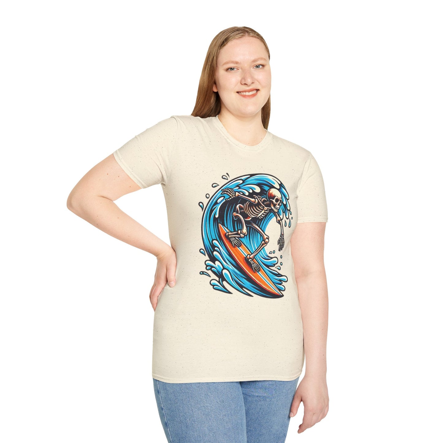 Skull Tee Shirt With Skeleton Art Design Unisex Gildan Softstyle 64000 Ring Spun Cotton Tee