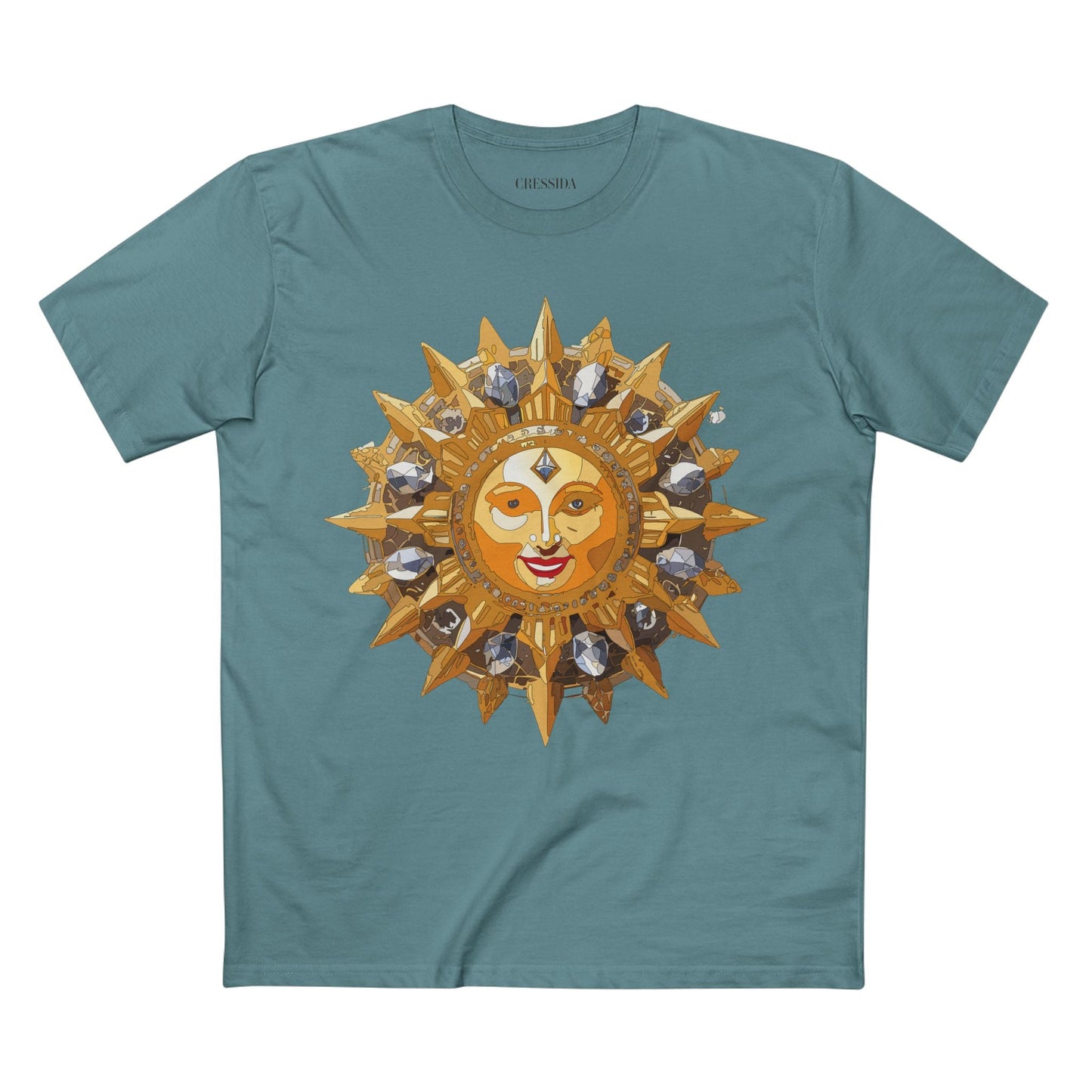 Gold Sun Graphic Unisex 100 Cotton T-Shirt with Golden Art Design 13