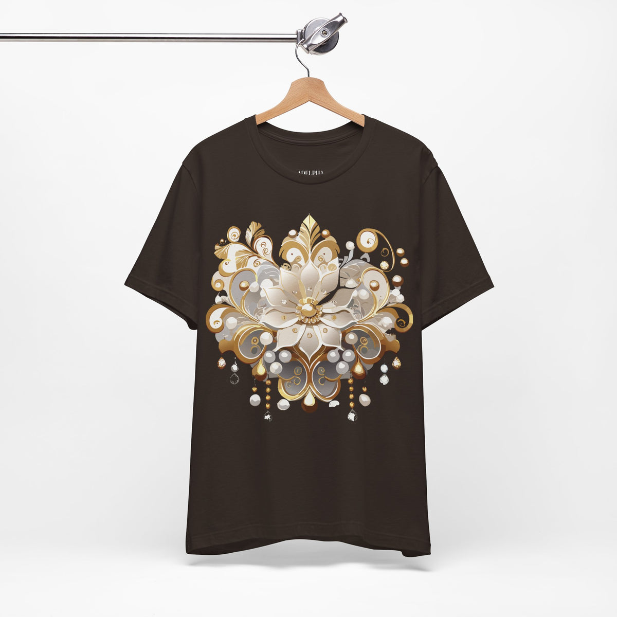 Jewelry Graphic Unisex Cotton Bella+Canvas Tee with Gemstones Art Design m48
