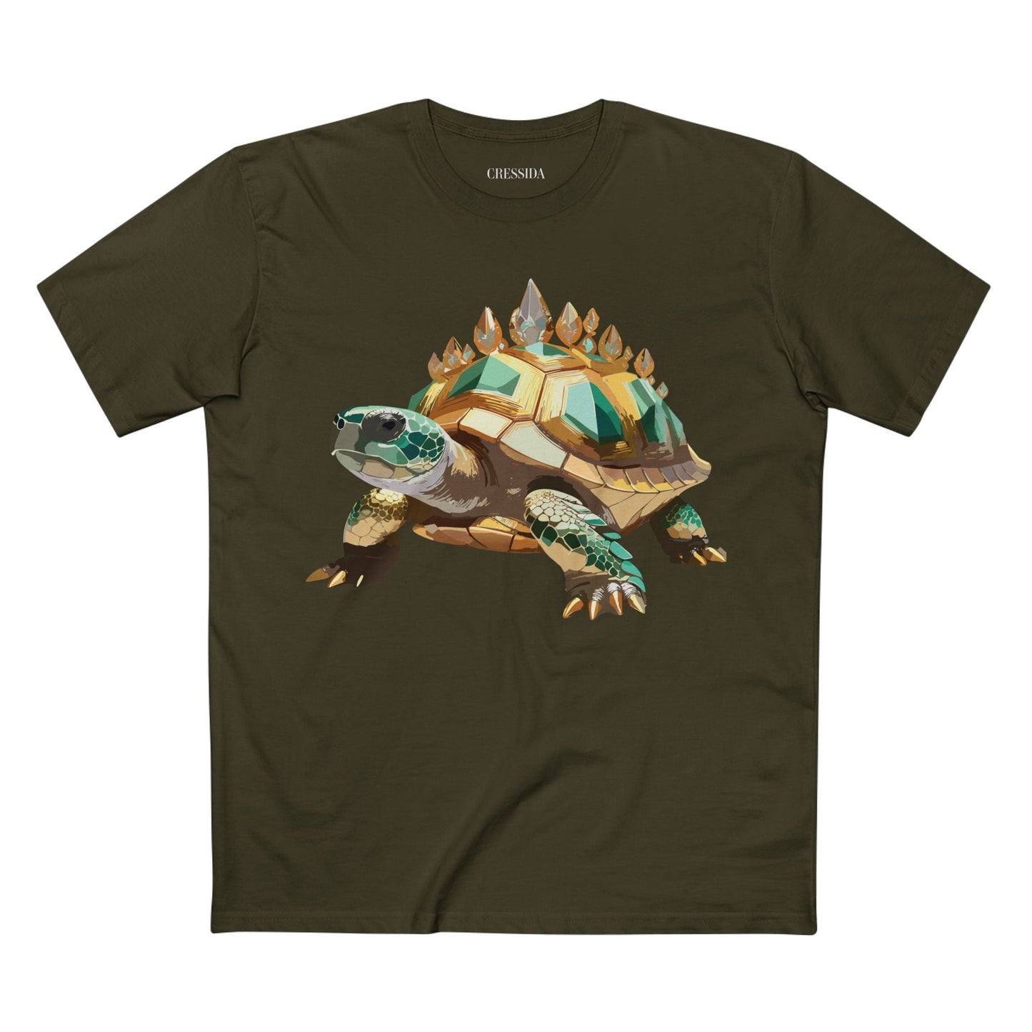 Turtle Graphic Unisex 100 Cotton Tee With Unique Animal Golden Medallion Art Design 34