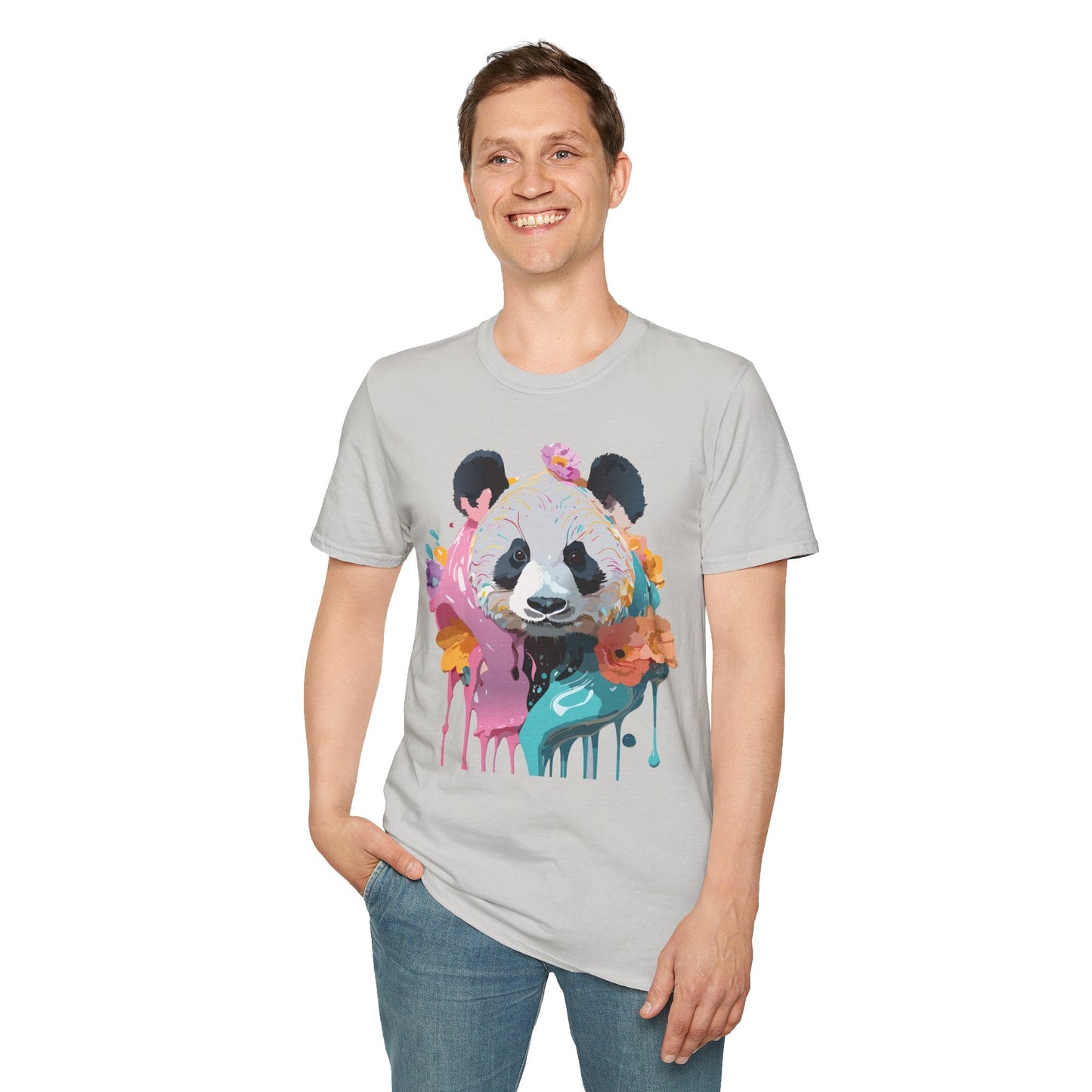 Gildan Softstyle Panda Shirt Unisex T Shirt With Panda Animal Design 100 Percent Cotton Tee