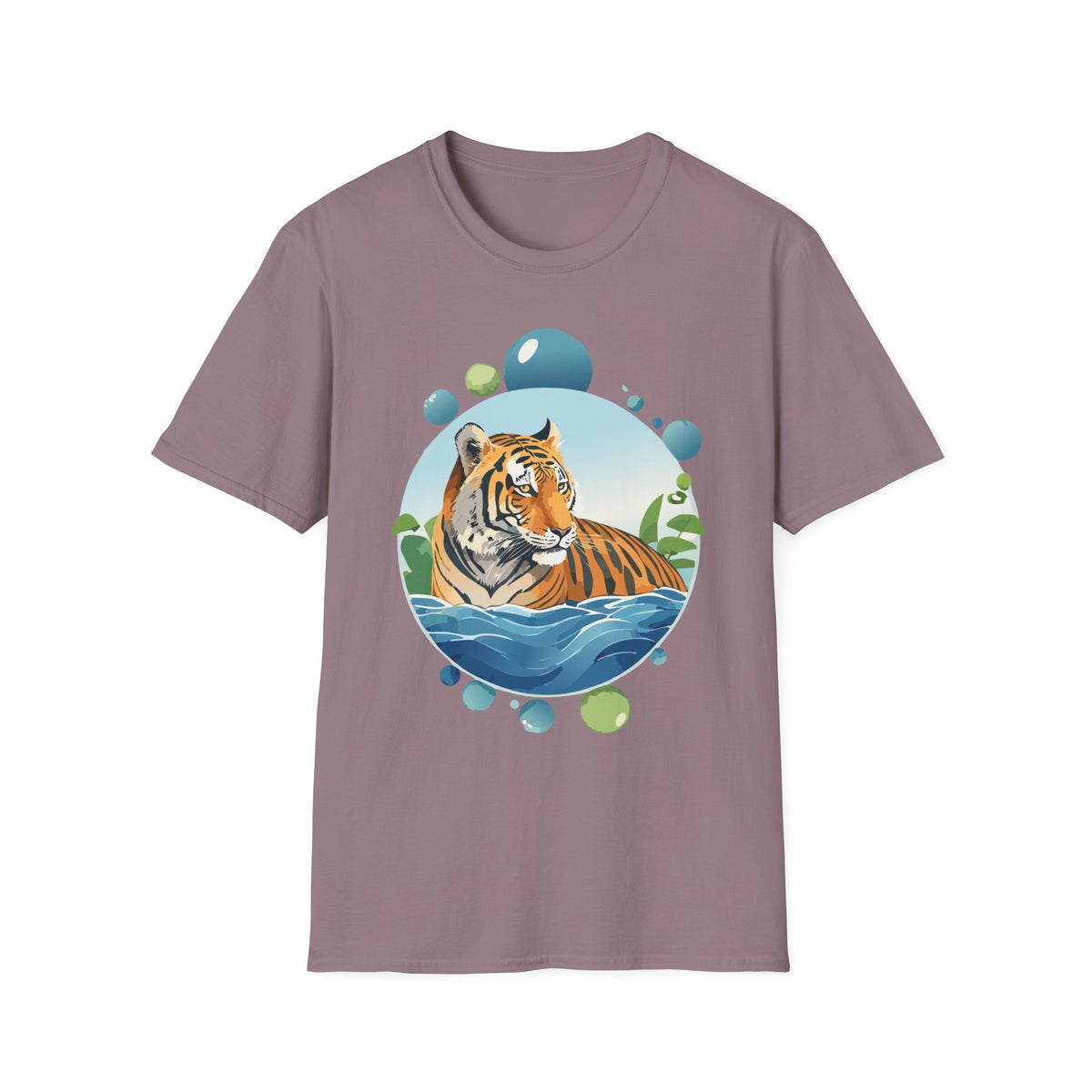 Tiger Portrait T-Shirt | Watercolor Jungle Circle Design