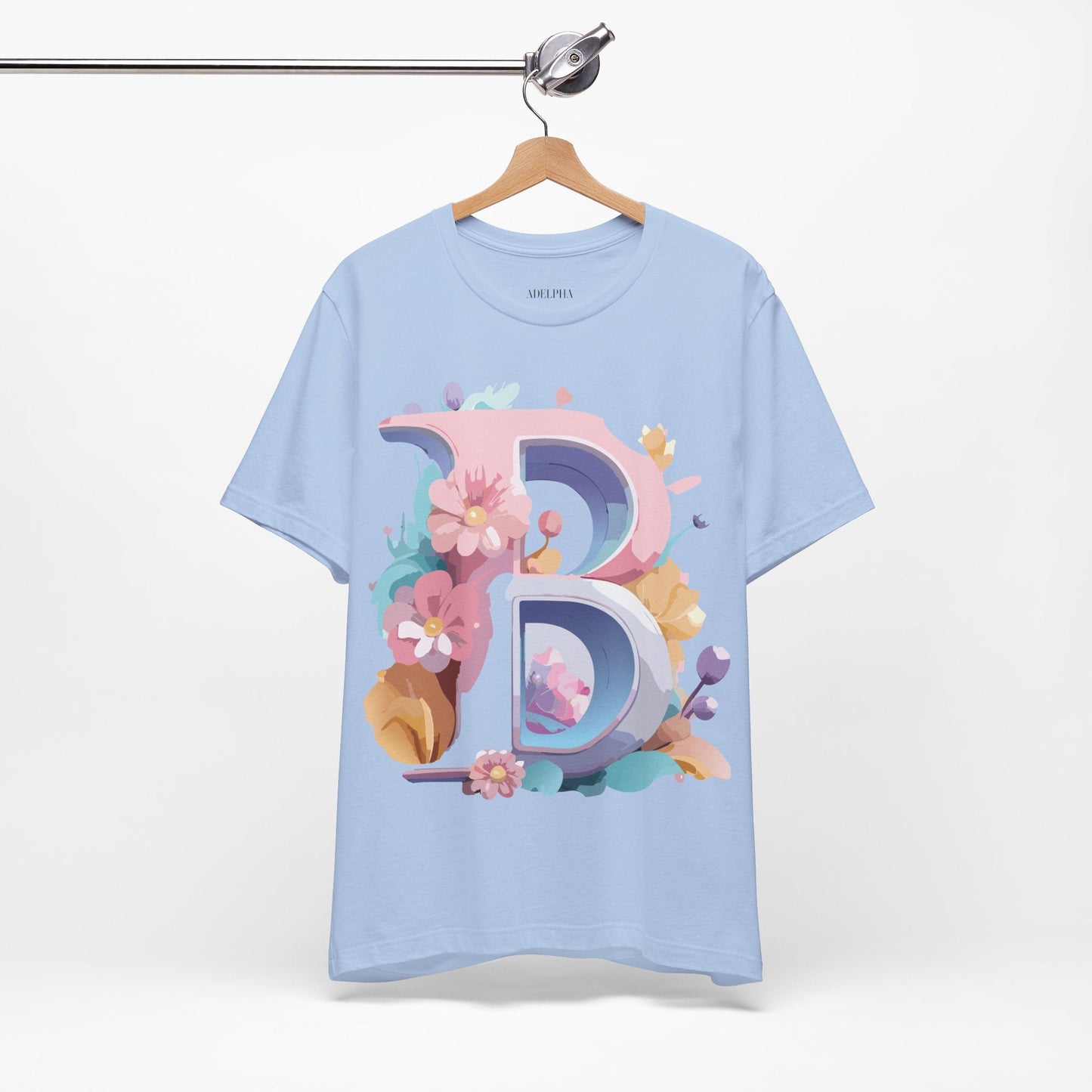 Letter B Shirt Unisex Graphic Tee By Adelpha With Vintage Inspired Artwork Short Sleeve