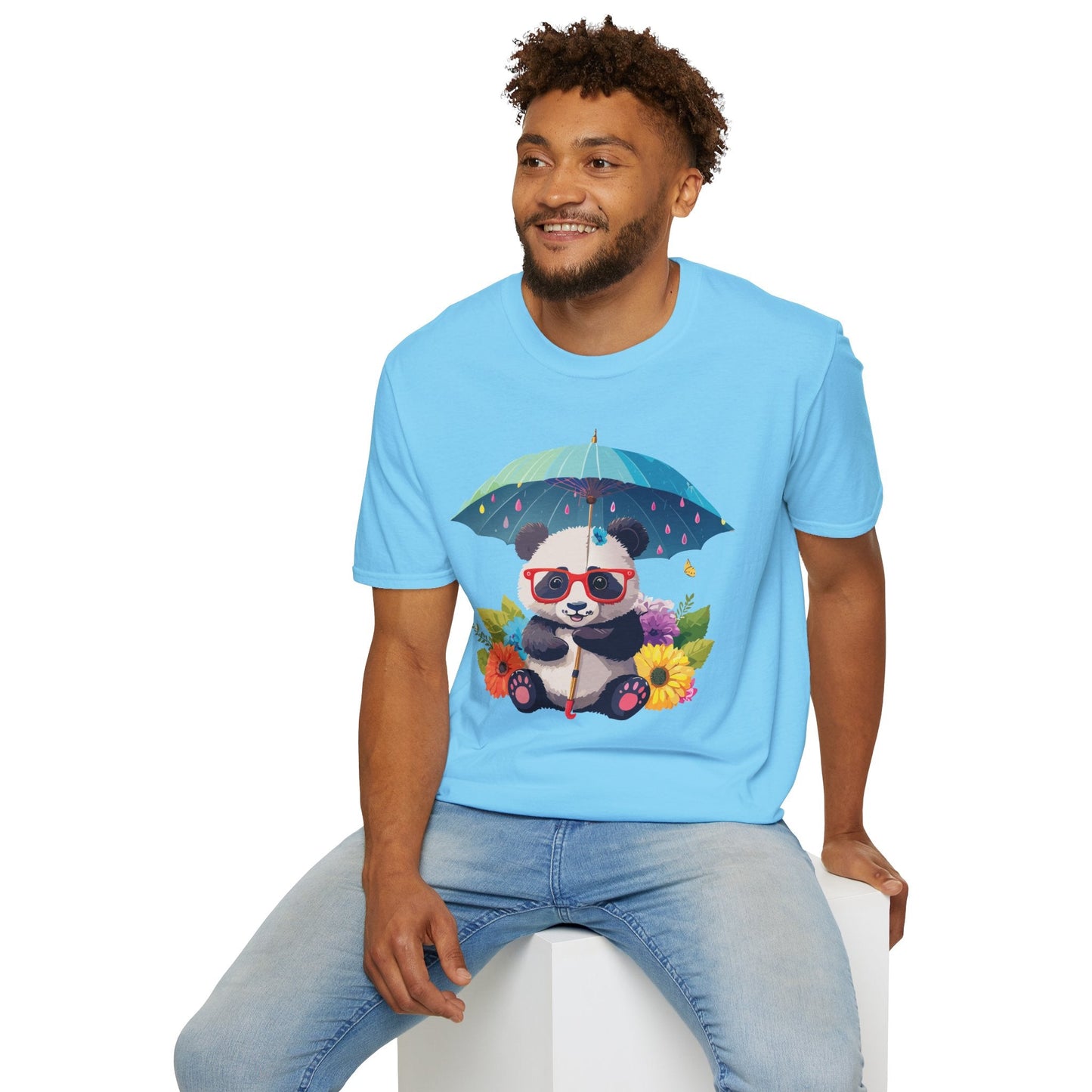 Panda Shirt Unisex Tee 100 Percent Ring Spun Cotton Softstyle Gildan 64000 Animal Print