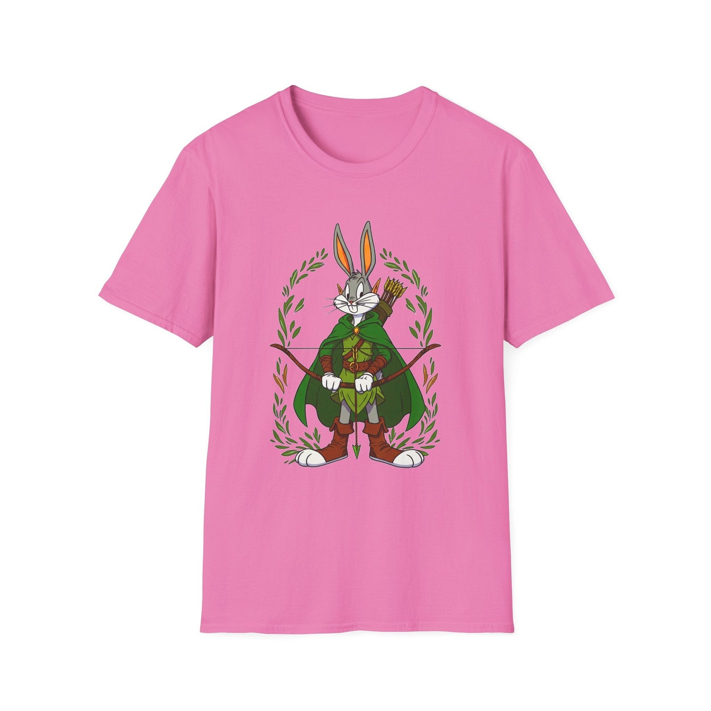 Bugs Bunny T Shirt Cartoon Art Tee Unisex Gildan Softstyle 64000 100 Percent Ring Spun Cotton