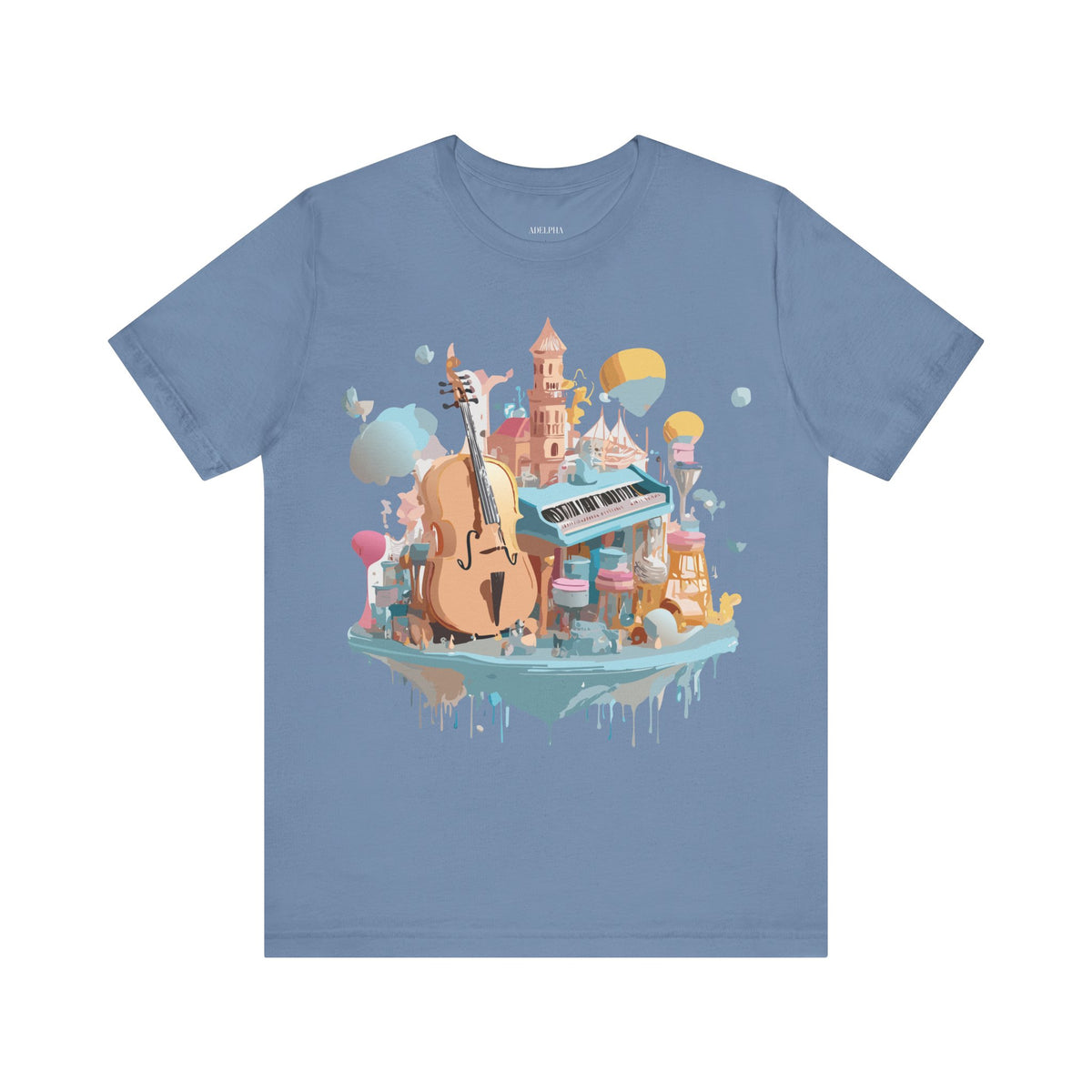 Music Graphic Unisex Cotton Bella+Canvas Tee with Art Design m109