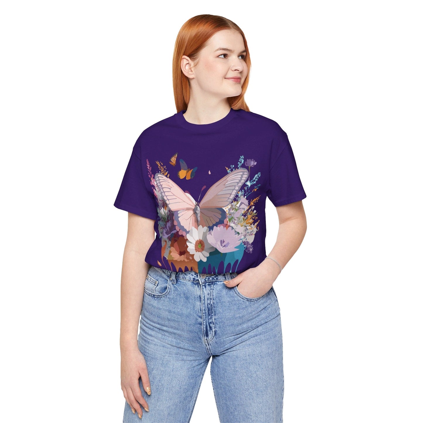 Butterfly Graphic Tee Unisex Vintage Art Design Adelpha Short Sleeve