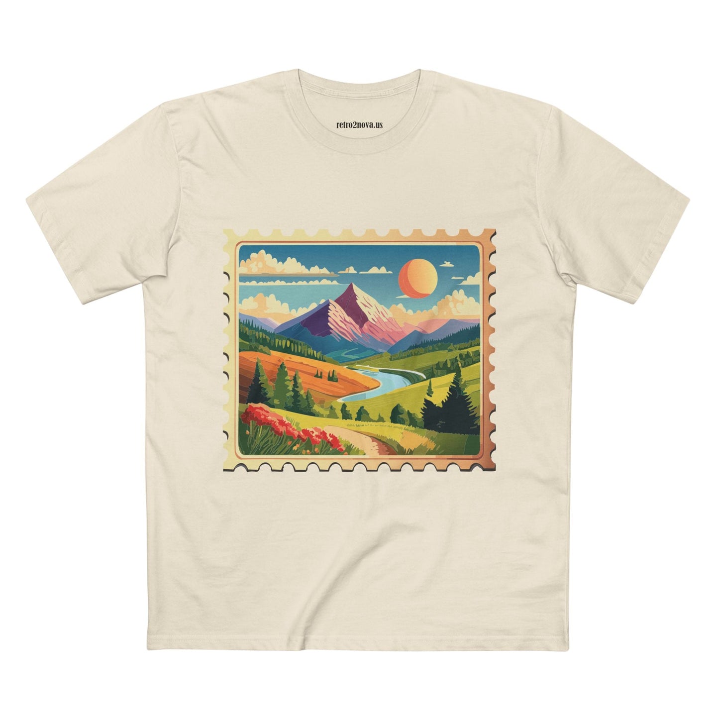 Stamp Shirt Postage Stamp Shirt PS36 Unisex Premium Cotton Tee With Original Art Design Retro2Nova