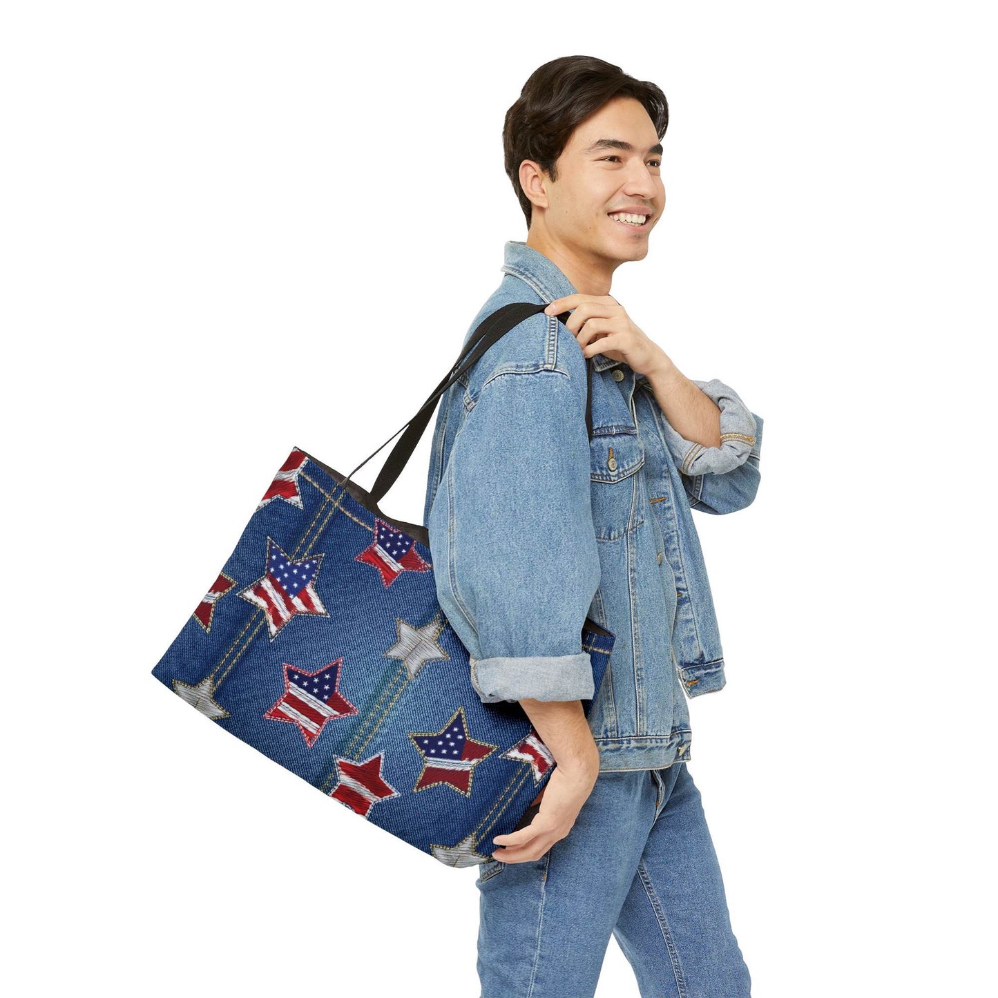 4th of July Denim Color Imitation Print Unisex  Yoga Bag  Spun Poly 24x13 Canvas Bag 62