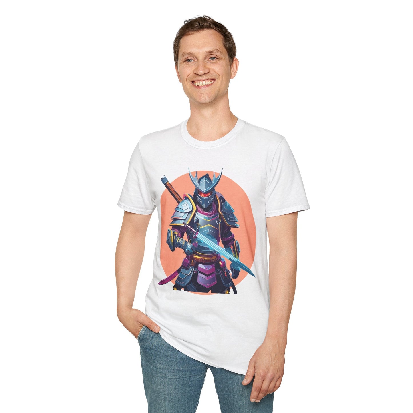 Samurai Shirt Unisex Tee Gildan Softstyle 64000 One Hundred Percent Ring Spun Cotton Comfort