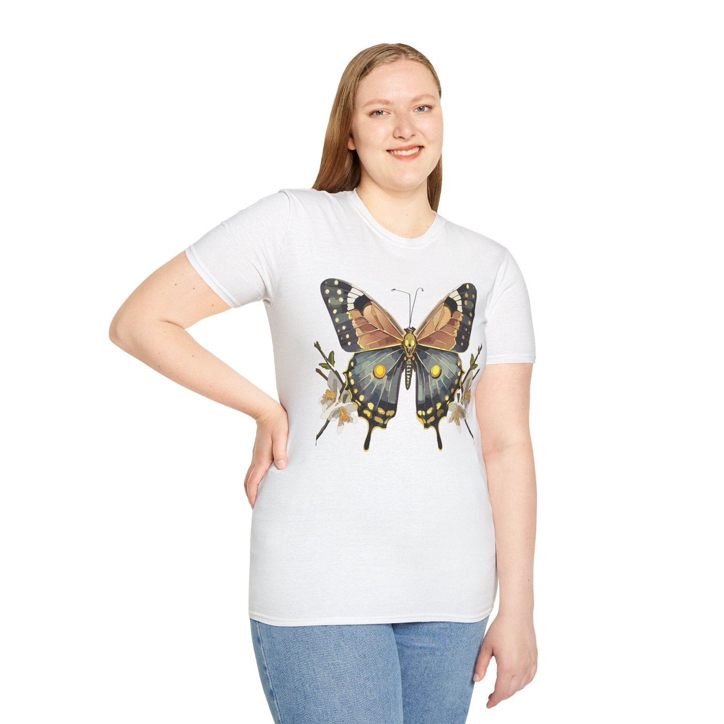 Butterfly Shirt Unisex Gildan Softstyle T Shirt Monarch Butterfly Tee 100 Percent Ring Spun Cotton