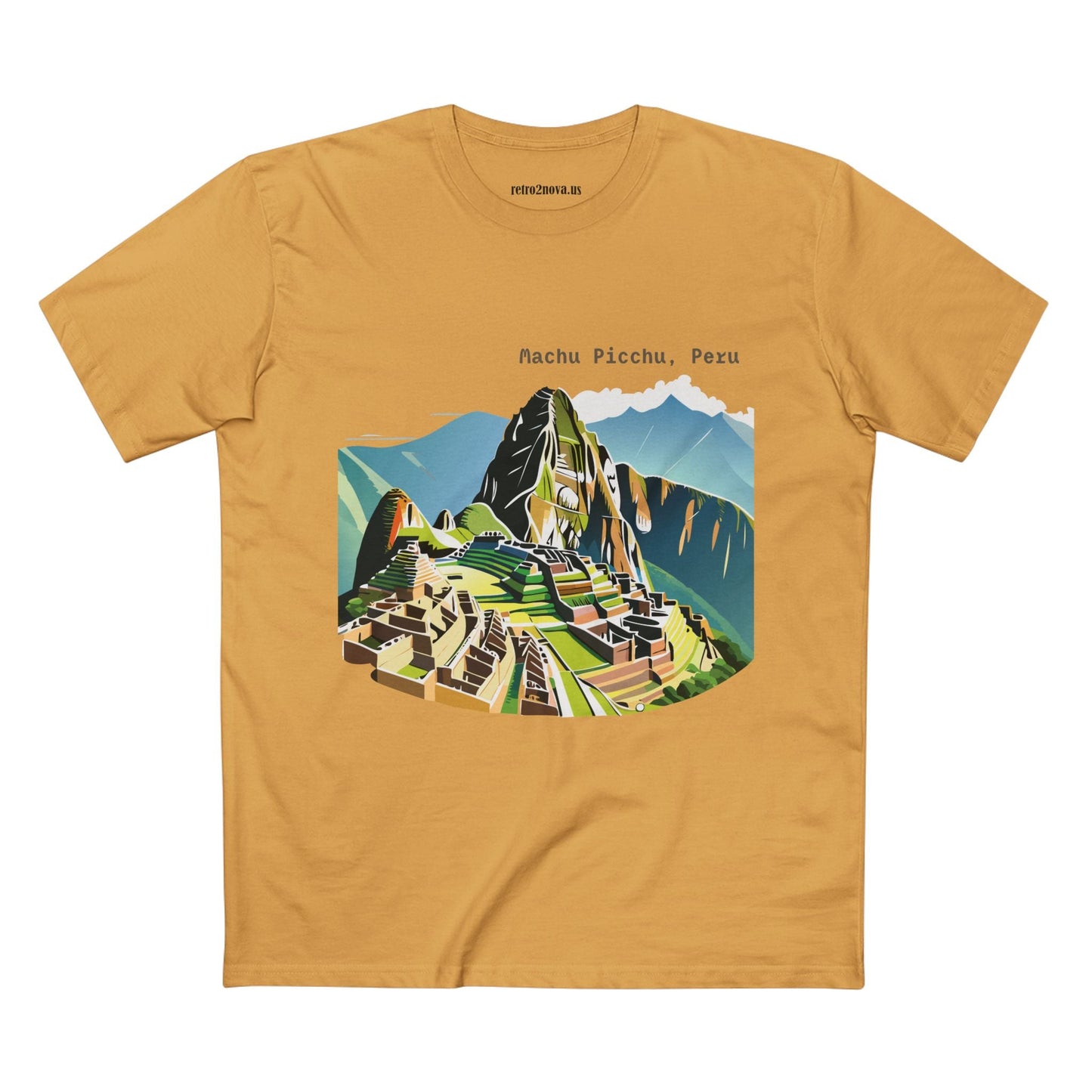 Unisex Machu Picchu Travel Shirt Premium Cotton Tee With Original Retro2Nova Art Design