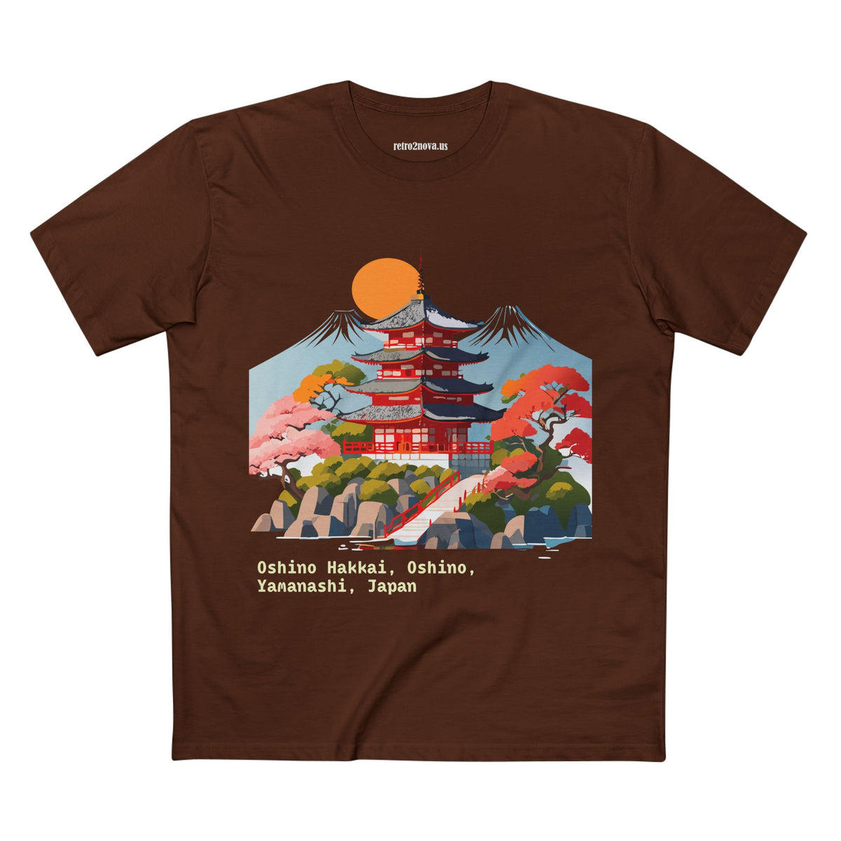 Japanese Pagoda Illustration Tee | Oshino Hakkai, Yamanashi, Japan