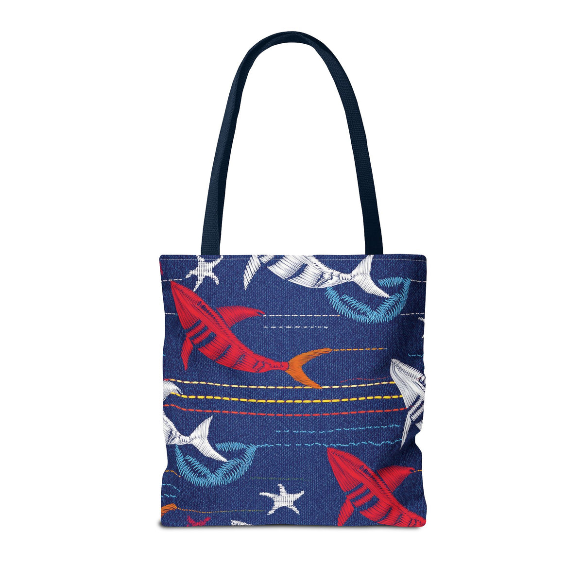 Denim Fabric Imitation Print Unisex Canvas Bag Poly Spun 3 Sizes Tote Bag 182-16