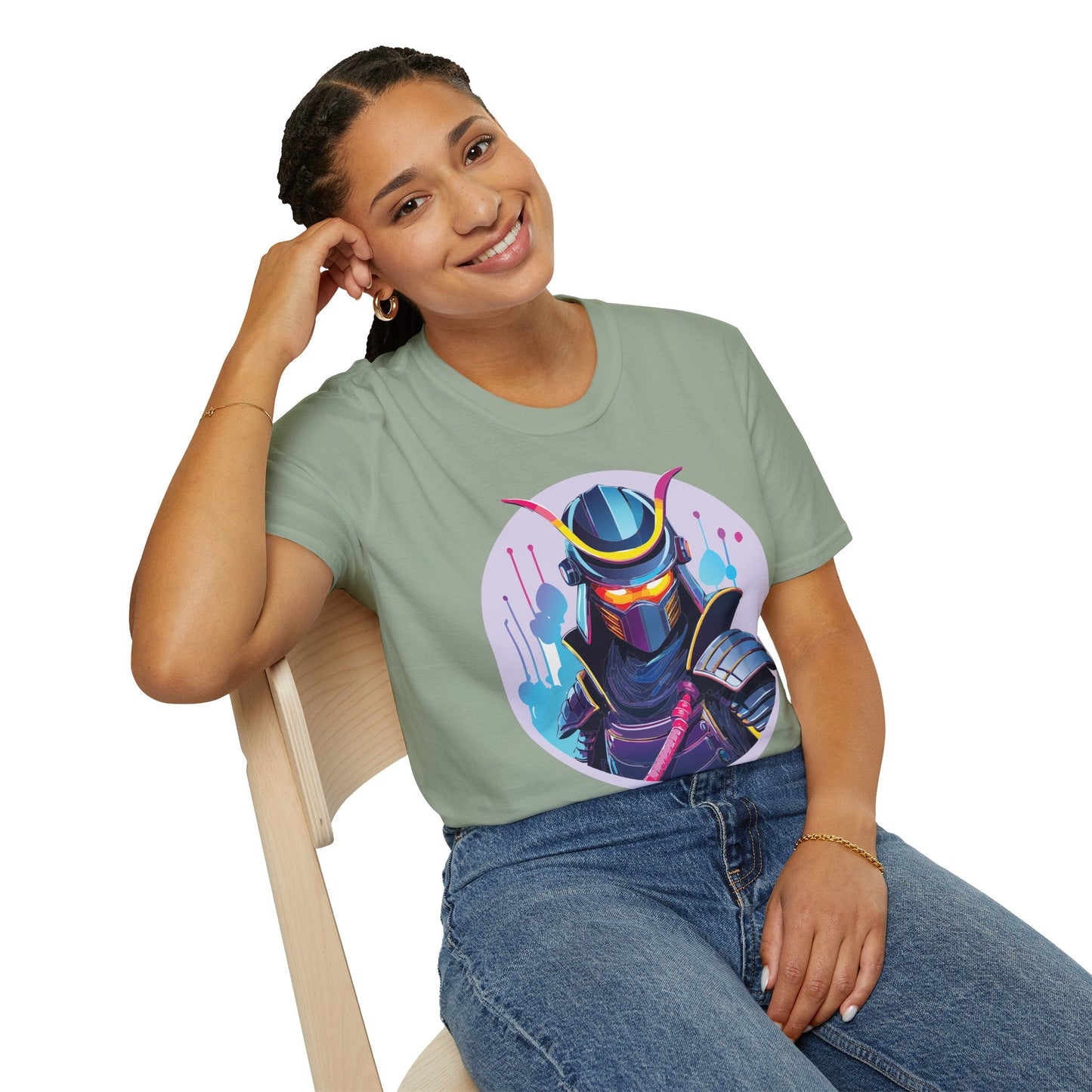 Unisex Samurai Shirt Gildan Softstyle Tee Hundred Percent Ring Spun Cotton Comfort