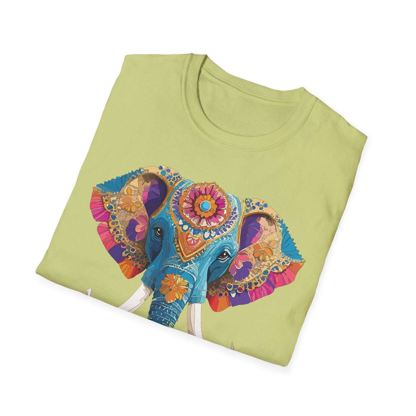 Unisex Elephant Graphic Tee Gildan Softstyle Cotton T Shirt Animal Print Comfortable Wear