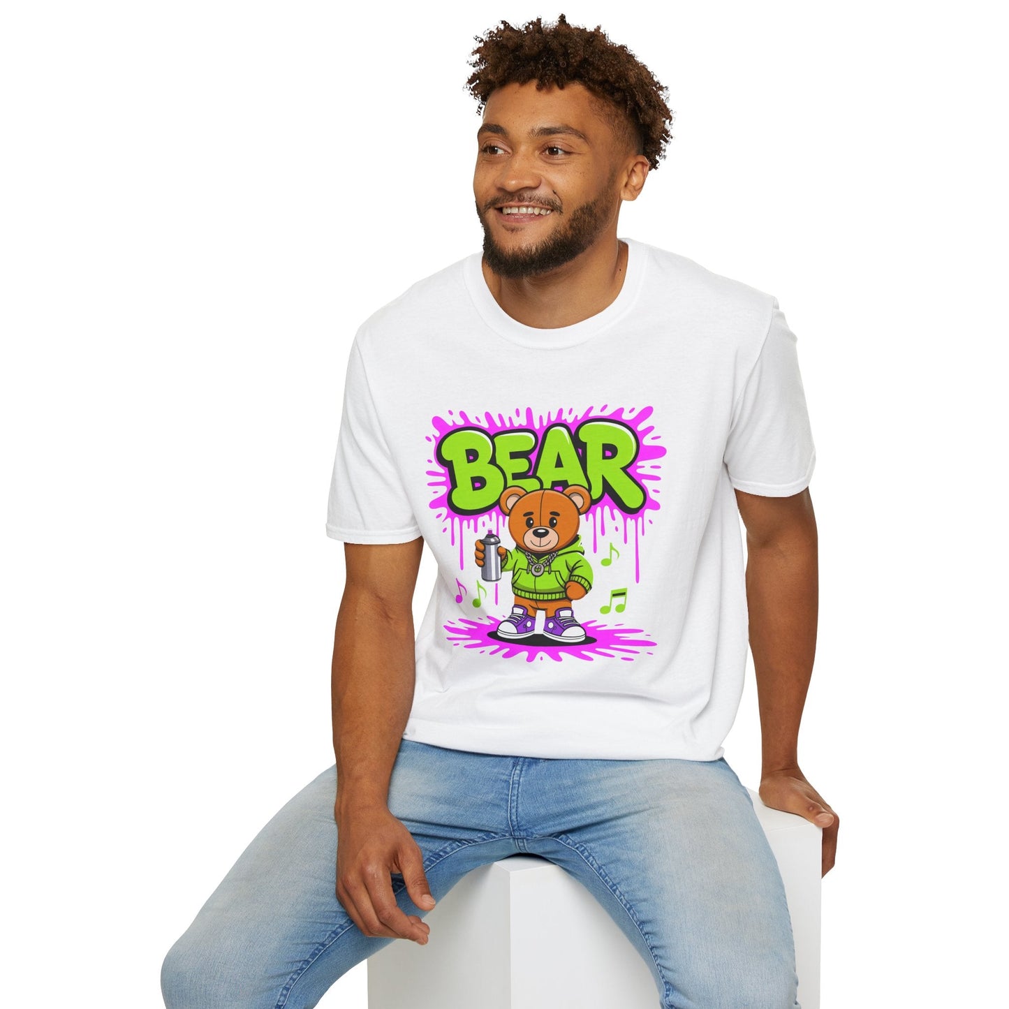 Unisex Cartoon T Shirt With Funny Animals Print Gildan Softstyle 64000 Tee Comfortable Everyday Wear