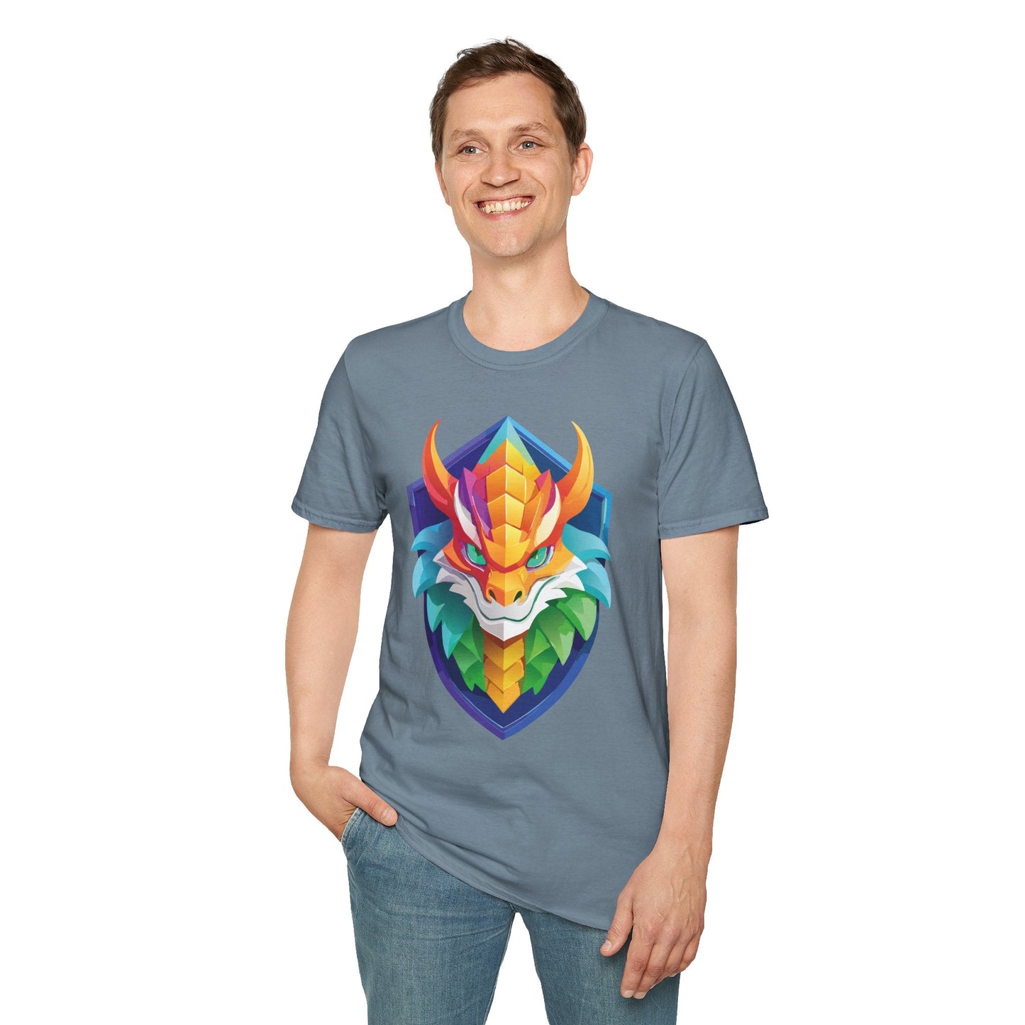 Dragon Graphic Unisex Cotton Softstyle Art Design Tee With Animals 6