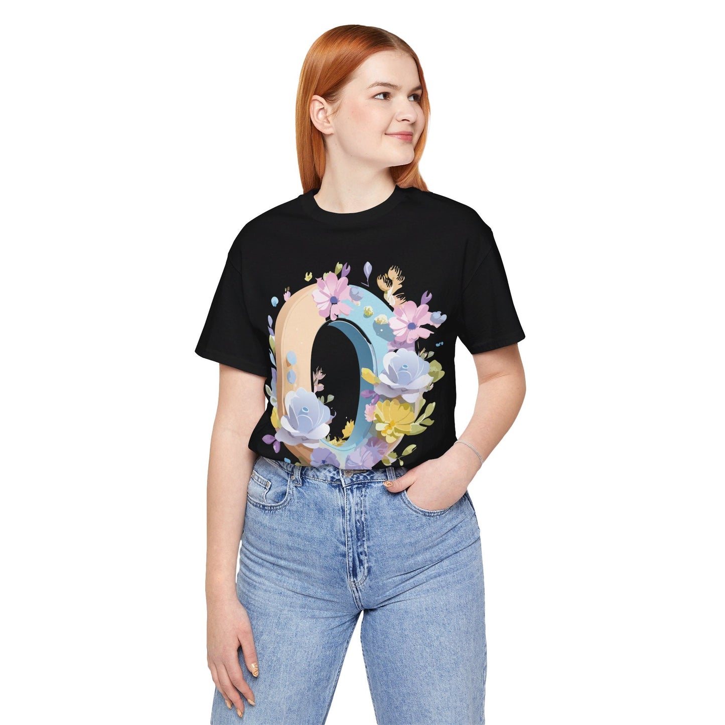 Letter O Shirt Unisex Graphic Tee With Vintage Inspired Art By Adelpha Premium Jersey Short Sleeve