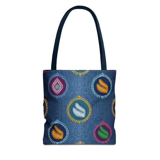 Diwali Graphic Denim Fabric Imitation Print Unisex Canvas Bag Poly Spun 3 Sizes Tote Bag 205-18