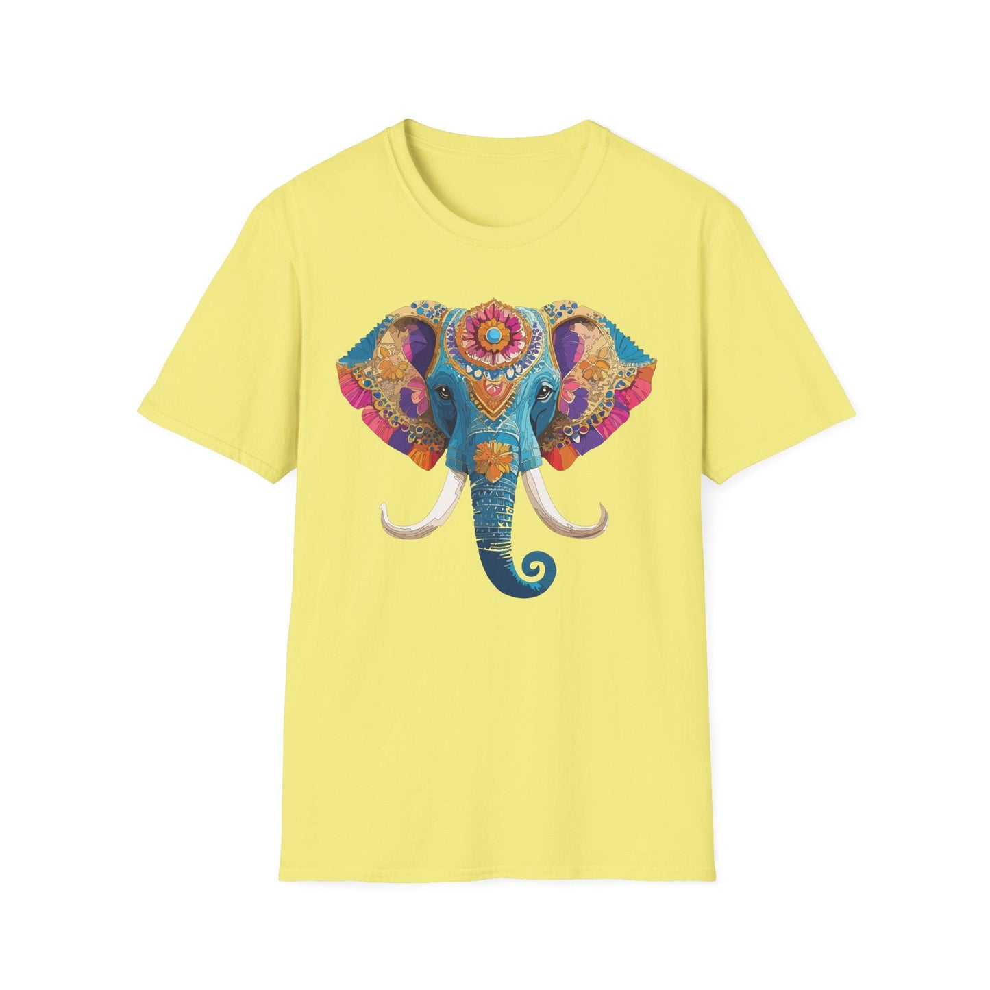 Unisex Elephant Graphic Tee Gildan Softstyle Cotton T Shirt Animal Print Comfortable Wear