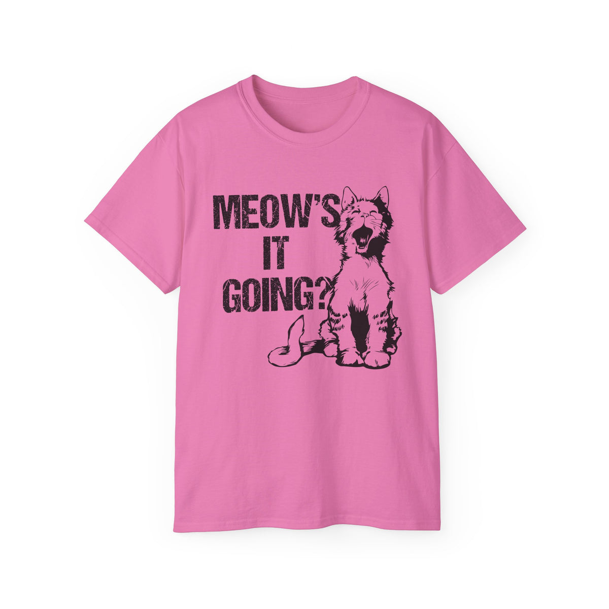 Meow's It Going? Cat Graphic Tee | Vintage Kitten Illustration