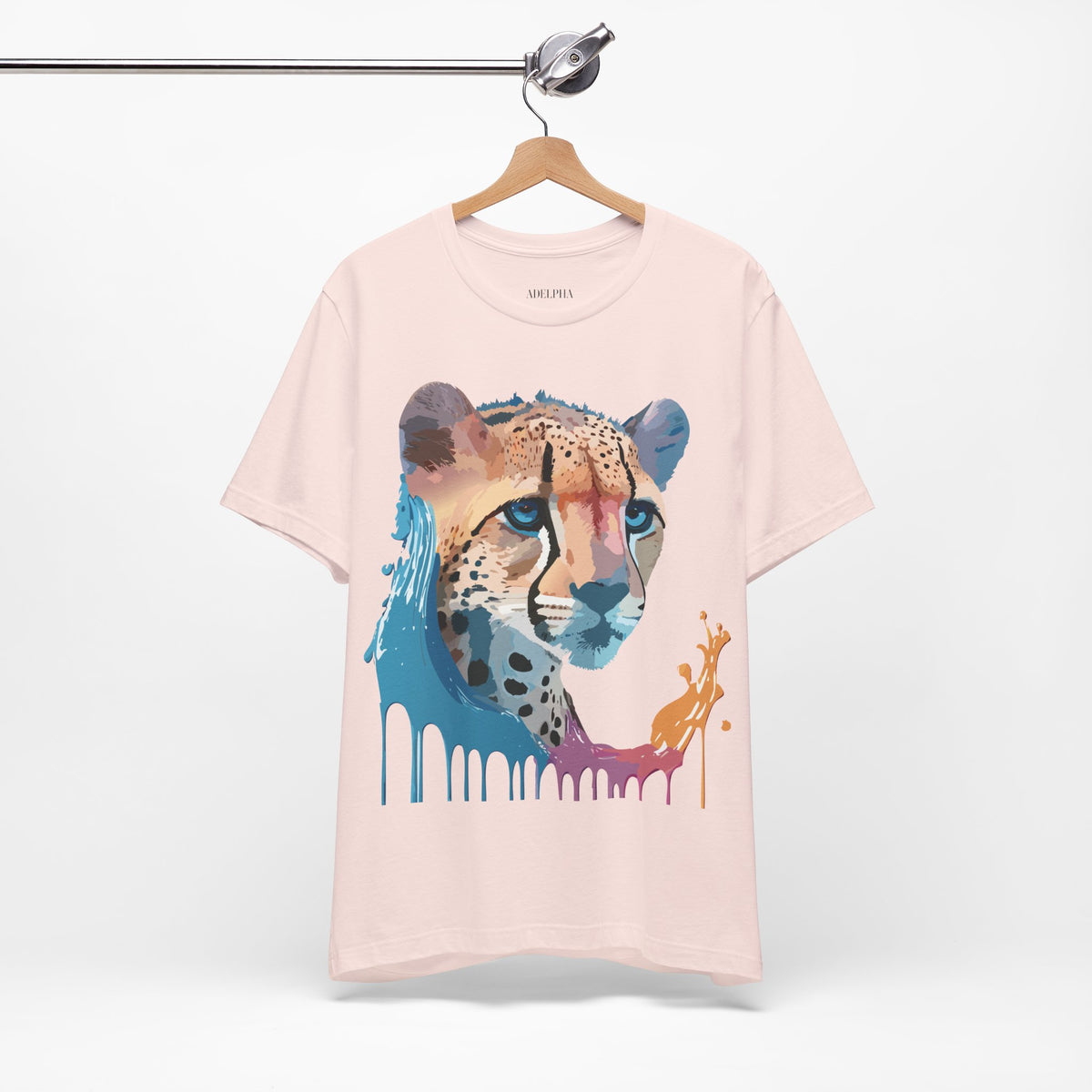Cheetah Graphic Unisex Cotton Bella+Canvas Tee with Art Animal Design e3
