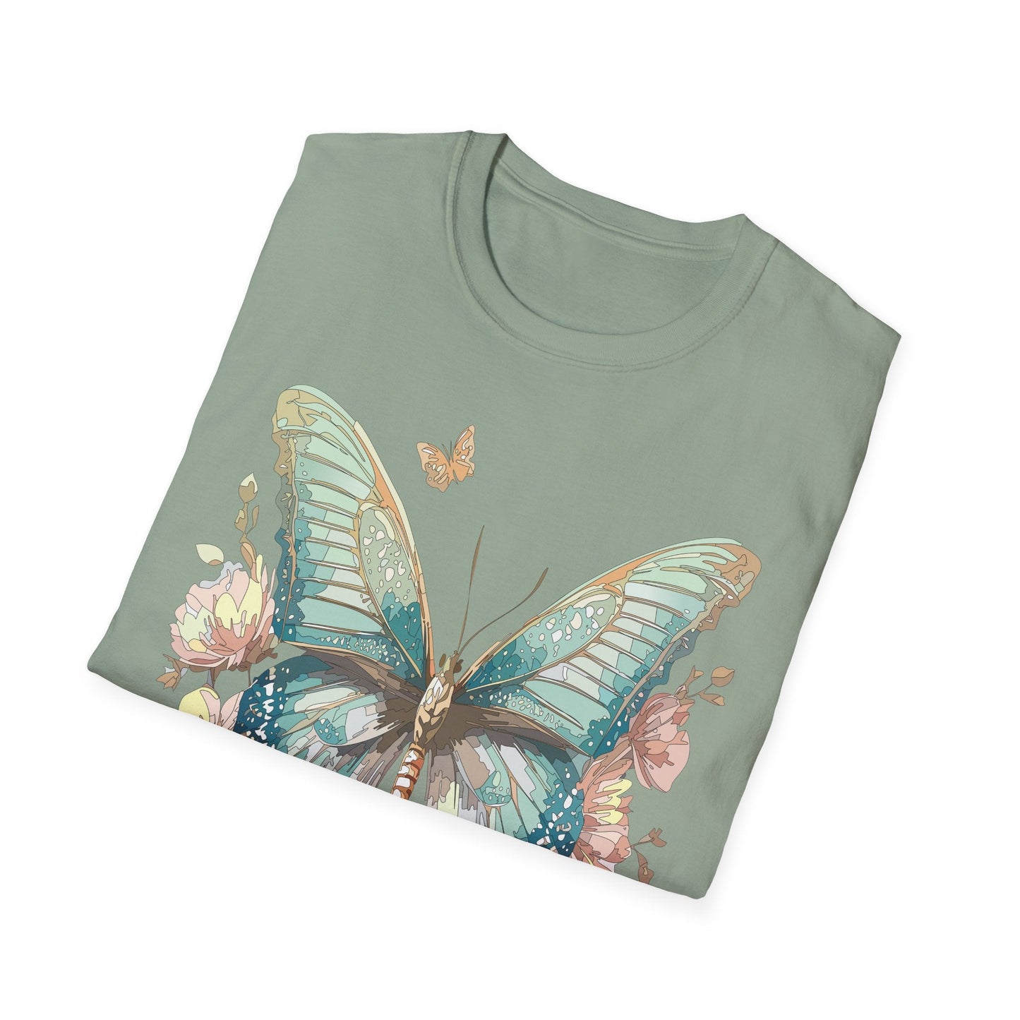 Butterfly Print Unisex T Shirt Monarch Design Softstyle 64000 Gildan Cotton Tee Quality