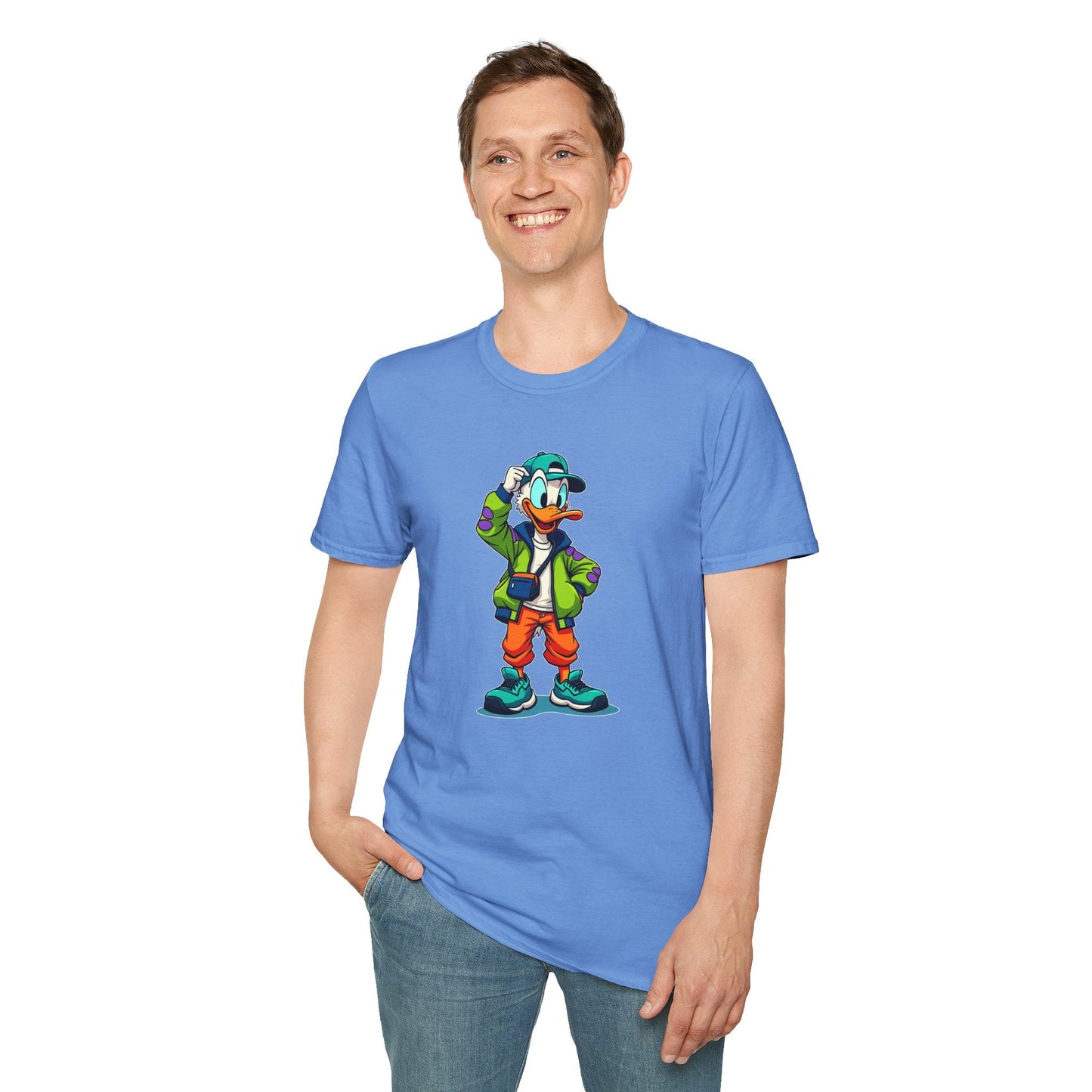 Unisex Softstyle T Shirt With Cartoon Animation And Funny Animals Gildan 64000 Tee