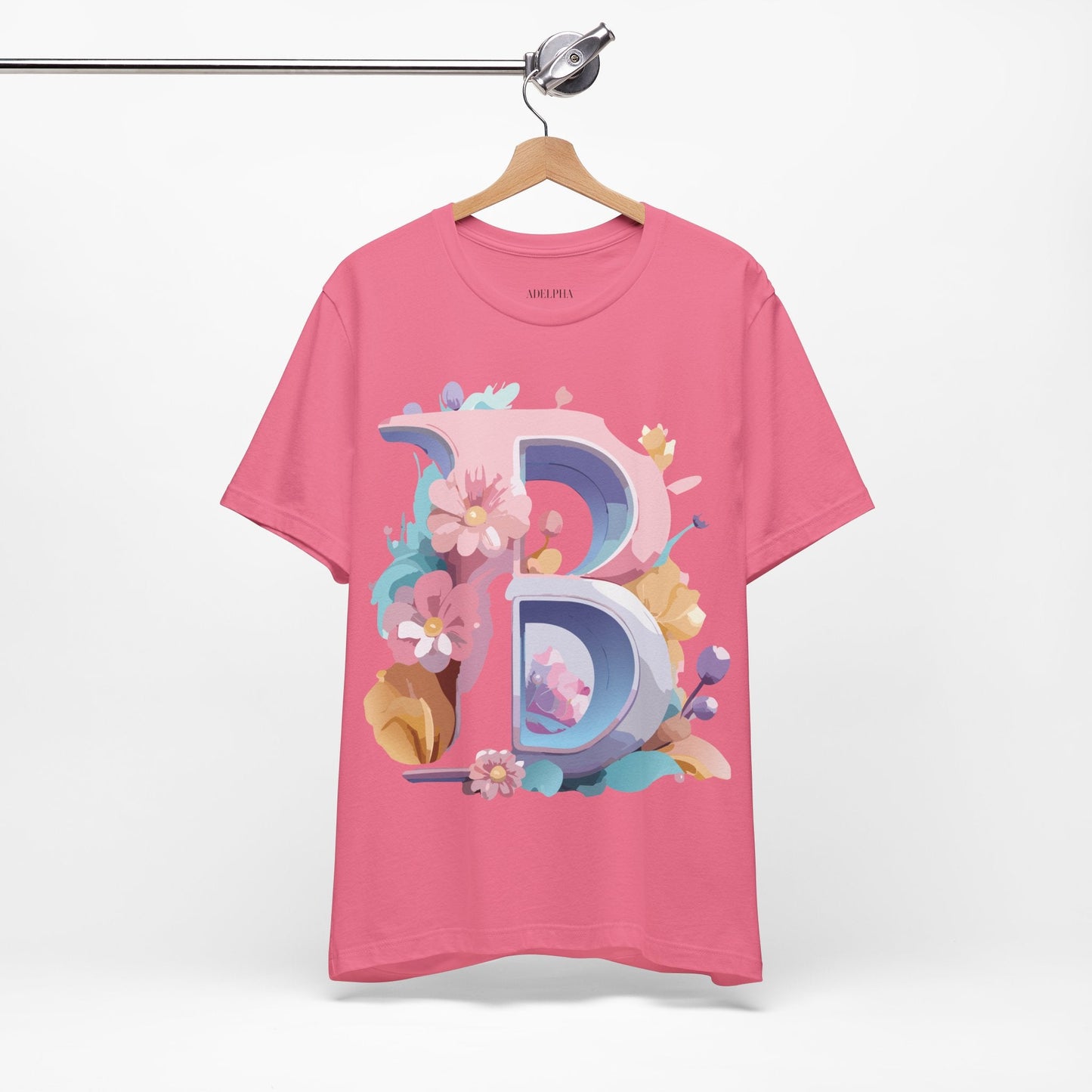 Letter B Shirt Unisex Graphic Tee By Adelpha With Vintage Inspired Artwork Short Sleeve