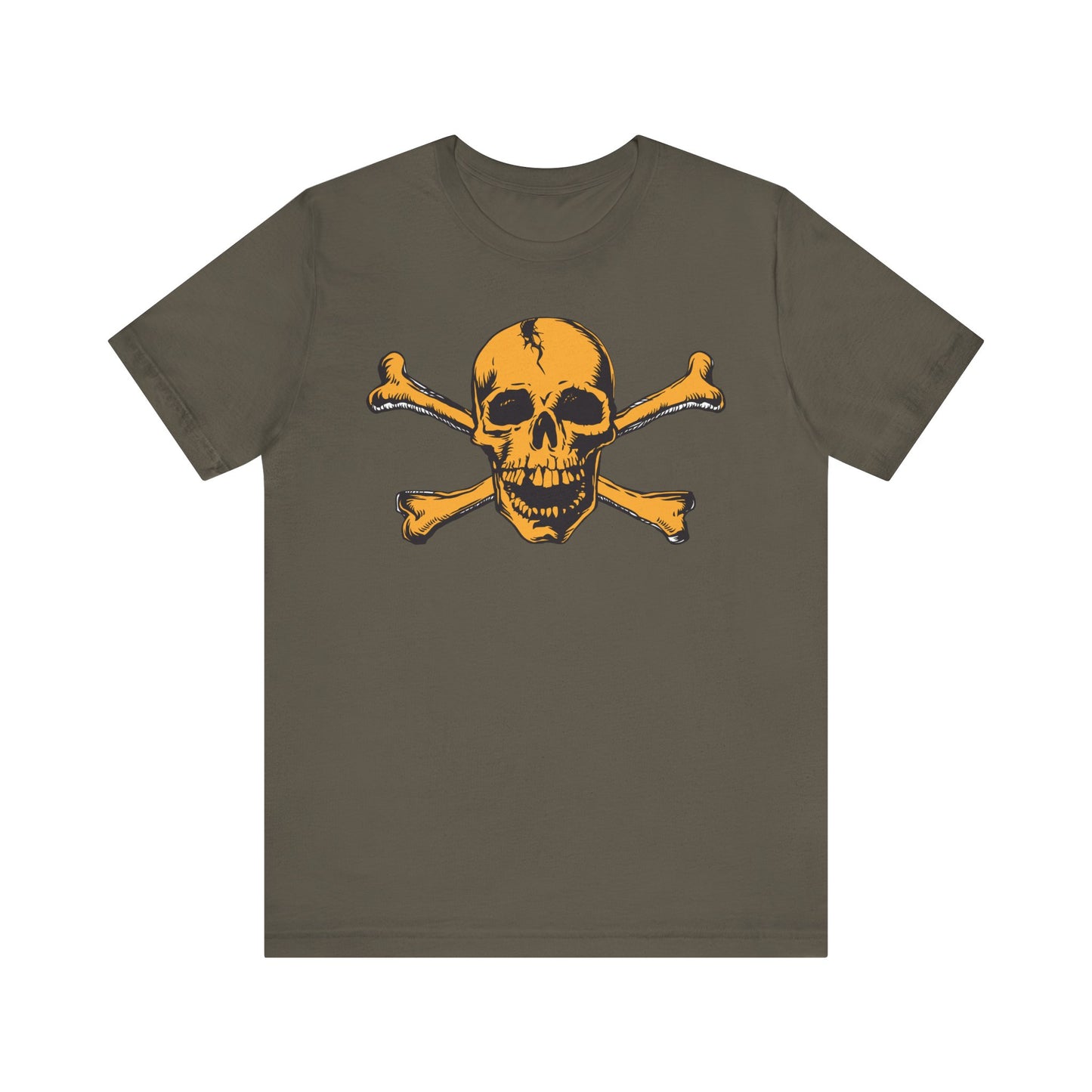 Orange Skull Graphic Design Tee, Skull Shirt, Vintage Tees, Art Design T-Shirt, Vintage Graphic Tee, Art Shirts with Skulls
