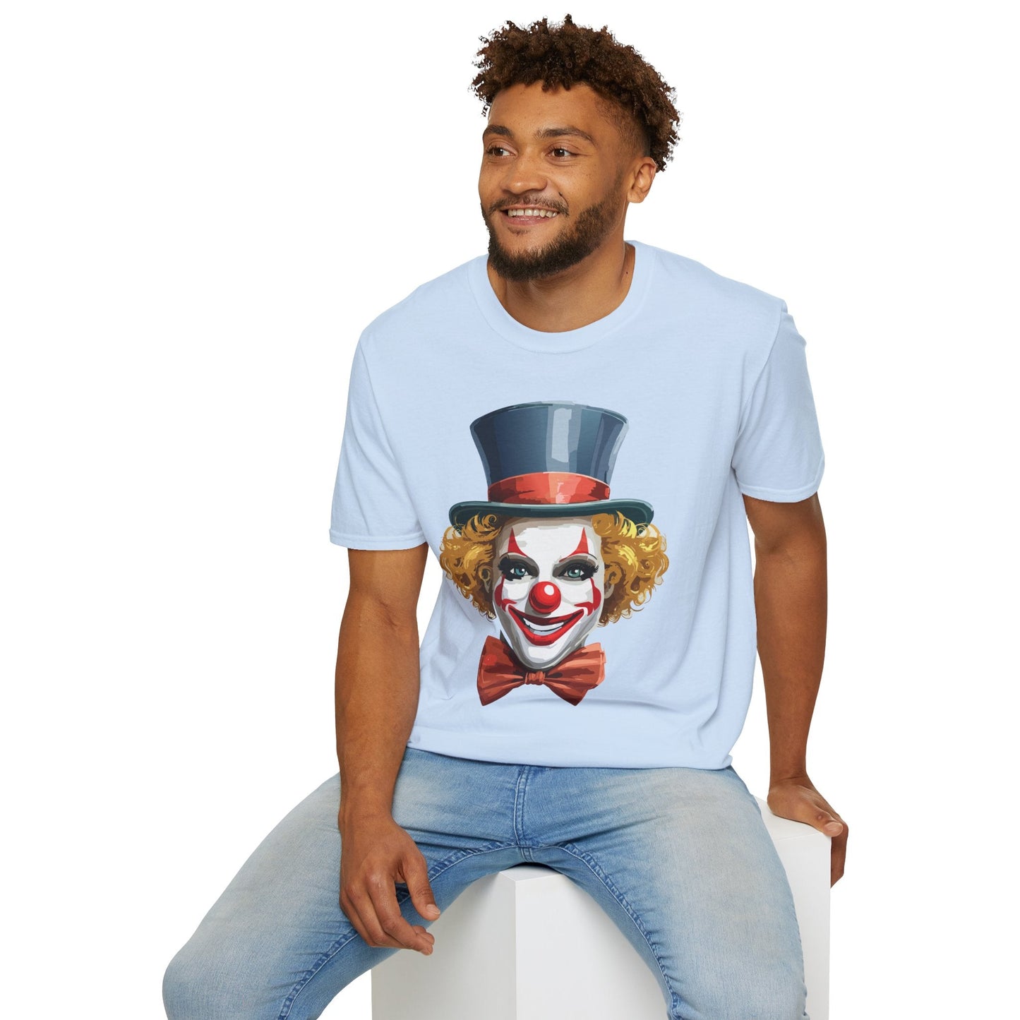 Clown Shirt T Shirt With Clown Funny Man Circus Shirt Scary Man Tee Unisex Gildan Softstyle 64000