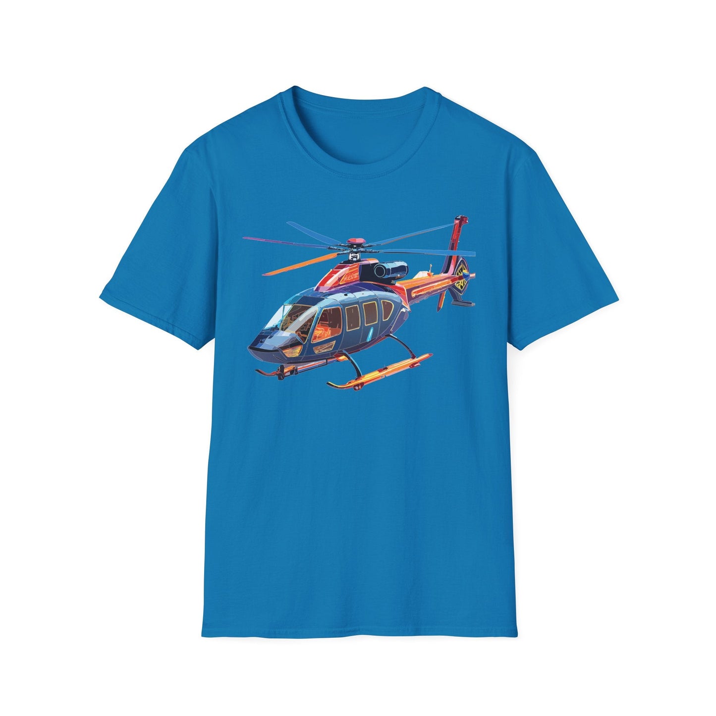 Chopper Helicopter Graphic T Shirt Unisex Softstyle Cotton Short Sleeve Artwork Design