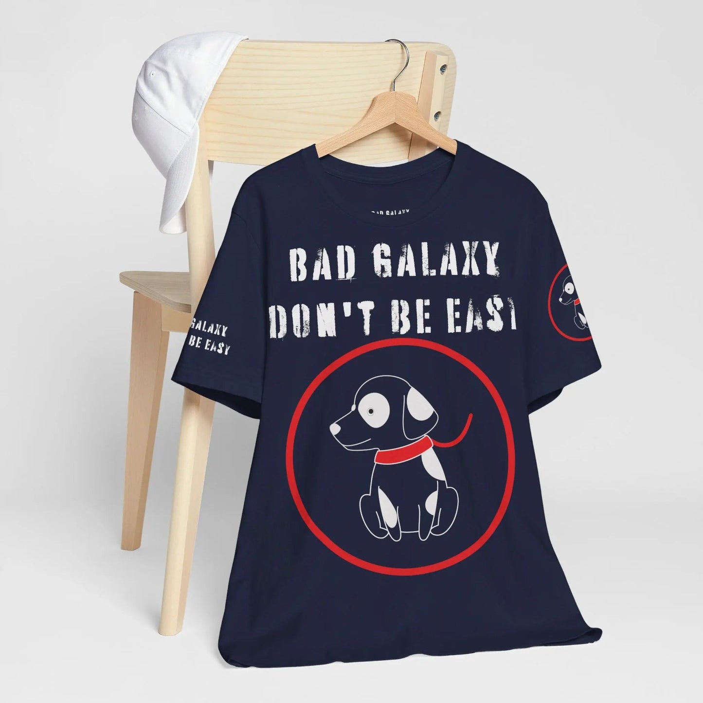 Bad Galaxy Funny Dog Tee Shirt 100 Percent Cotton Made In USA With Eco Friendly Inks