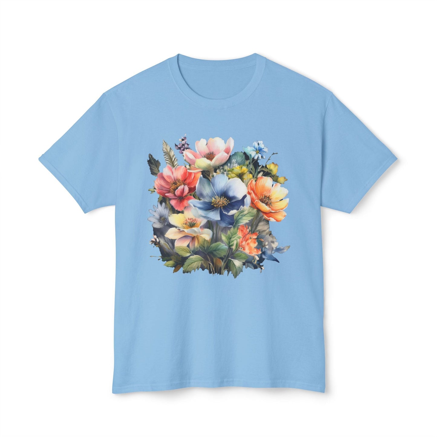 Unisex Floral T Shirt With Vintage Flower Art Print Premium Cotton Tee Soft Breathable Everyday Wear