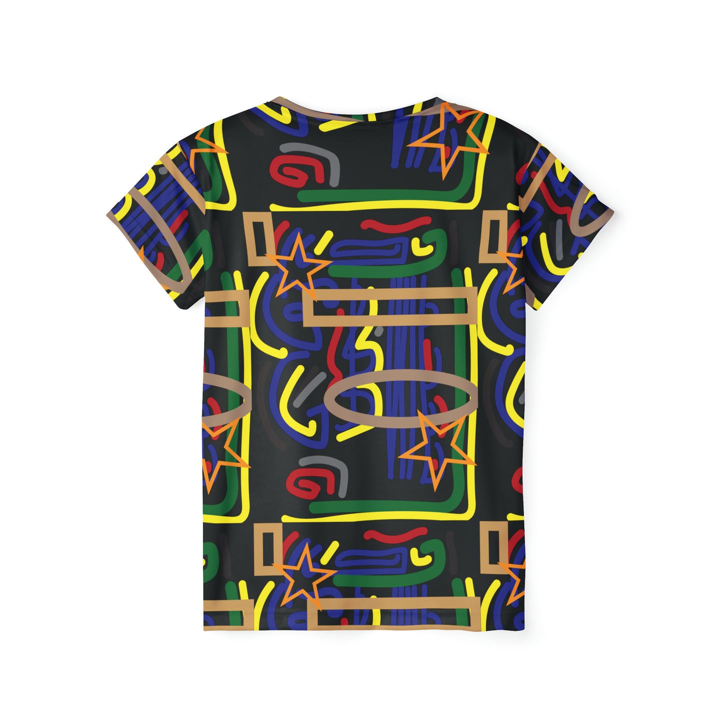 Poly Jersey Tee Shirt with abstract prints