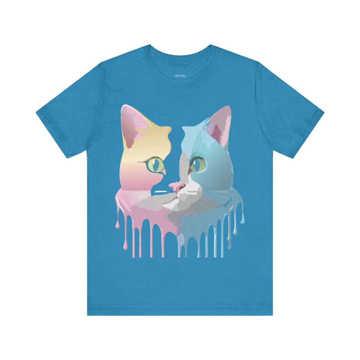Cat Graphic Unisex Cotton Bella+Canvas Tee with Art Animal Design e201