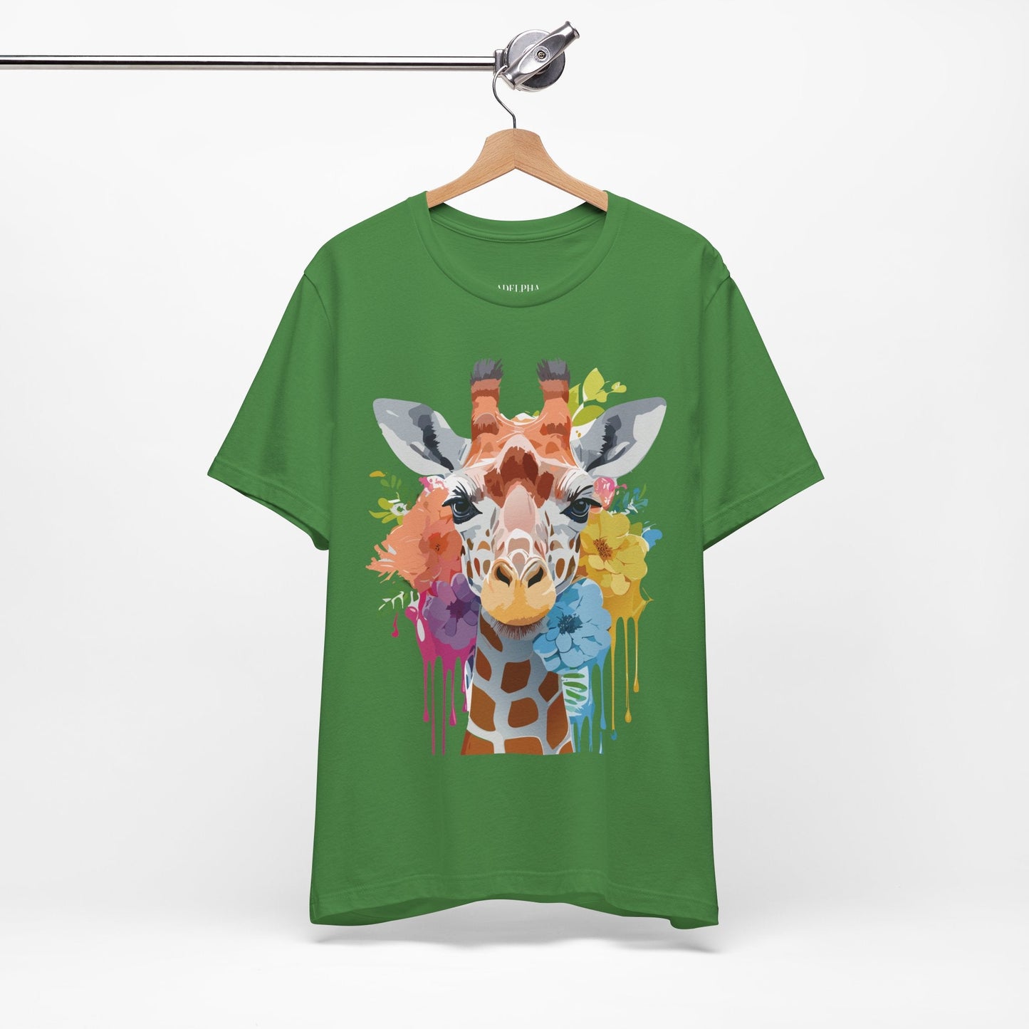 Giraffe Graphic Tee By Adelpha Unisex Vintage Inspired Art Design Short Sleeve Jersey Shirt