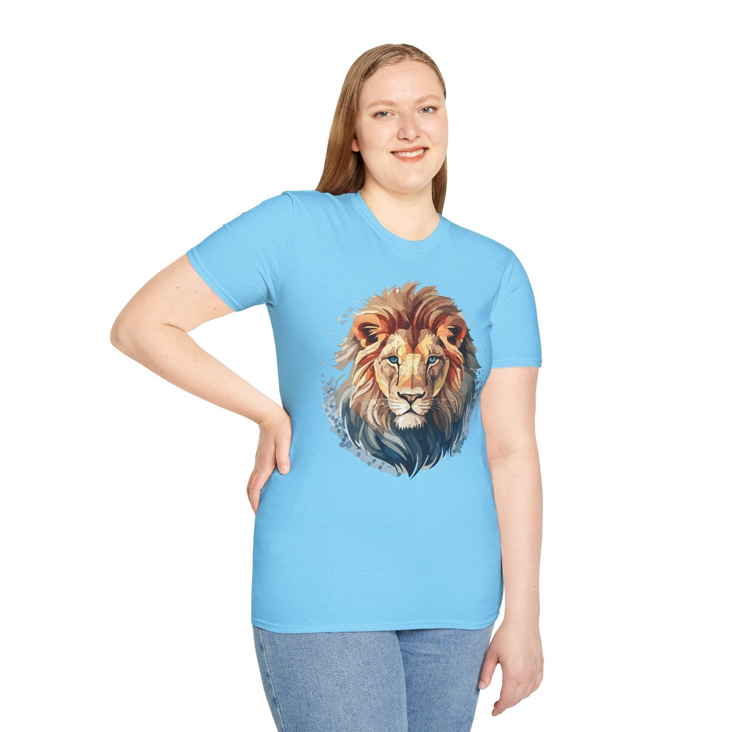 Unisex Lion Shirt Gildan Softstyle 64000 Tee 100 Percent Ring Spun Cotton