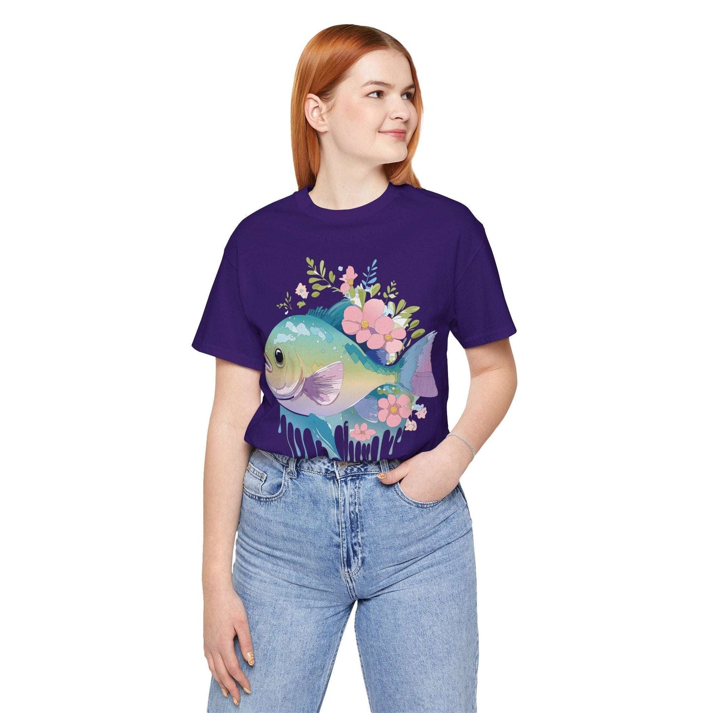 Fish Graphic Unisex 100 Cotton Vintage Artwork Tee 1