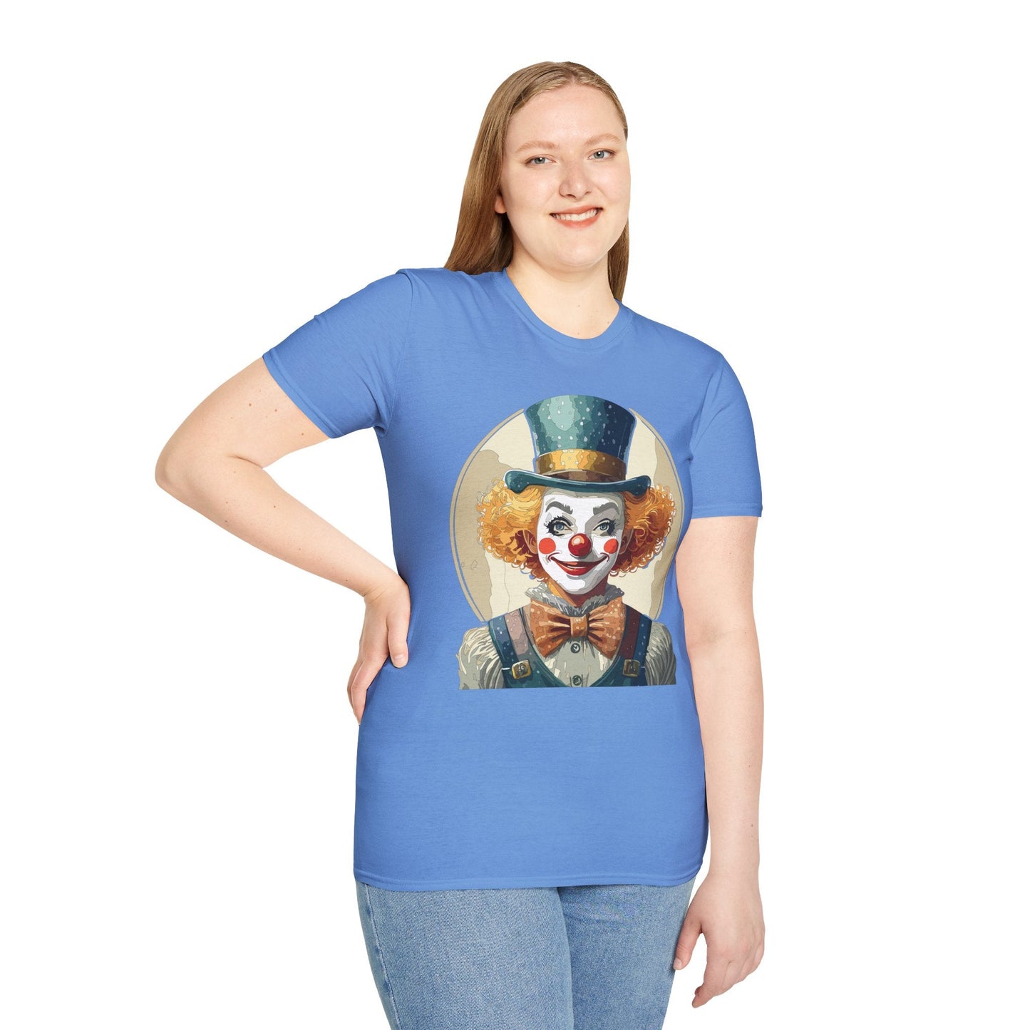 Clown Shirt Unisex T Shirt With Clown Circus Theme Funny Man Shirt Gildan Softstyle 64000