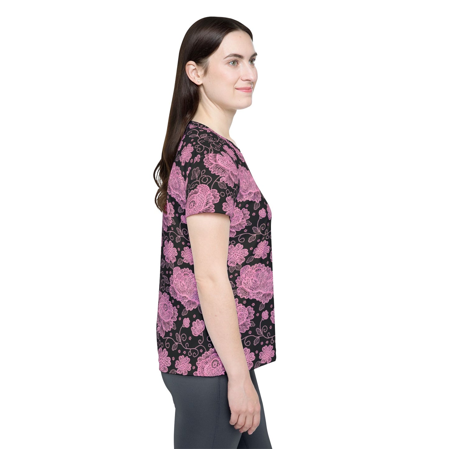 Lace Print Poly Shirt, Poly Shirt with Lace Print, Lace Shirt 62