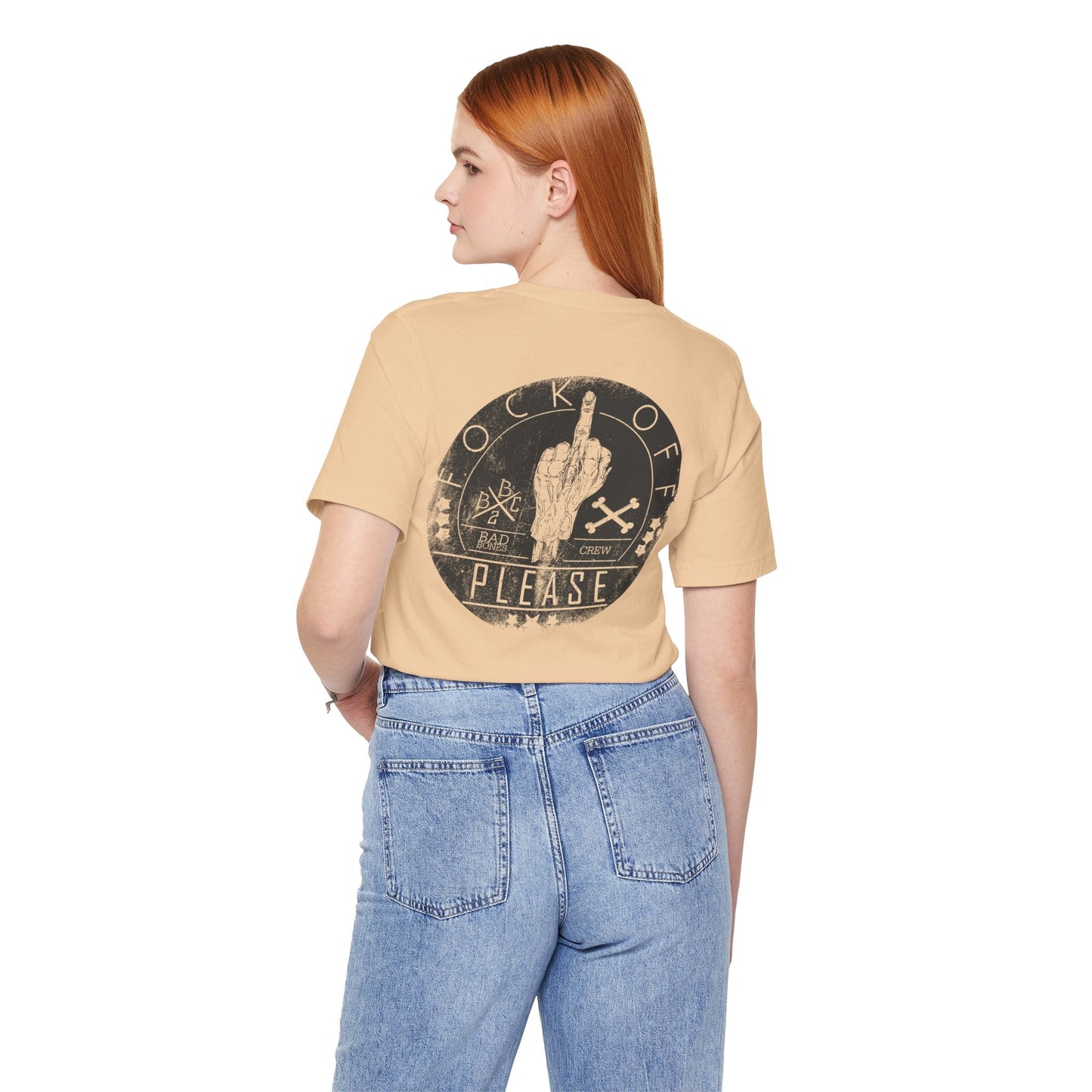 Middle Finger Skull Graphic Design Unisex Cotton T-Shirt A-11
