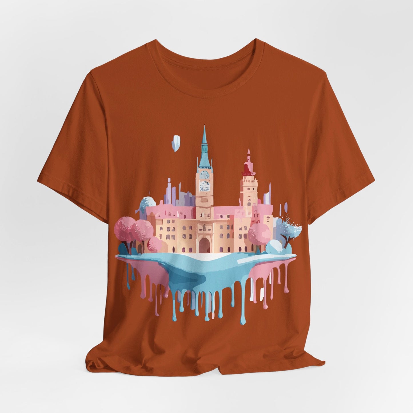 Prague Tourist Shirt Unisex Short Sleeve Graphic Tee Featuring Adelpha Vintage Artwork