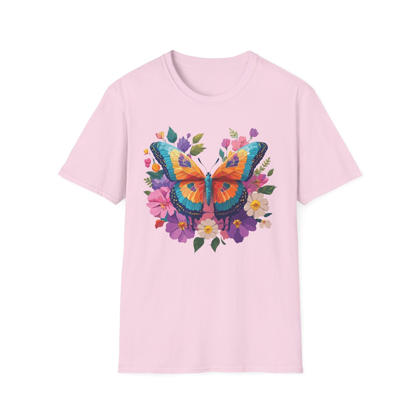 Butterfly Themed Unisex Softstyle T Shirt 100 Cotton Monarch Design Tee Gildan 64000