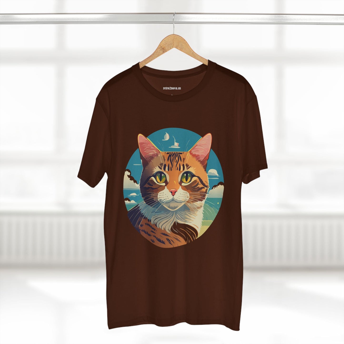 Unisex Premium Cotton Staple Tee With Original Cat Art Design Featuring Retro2Nova Logo And Everyday Comfort