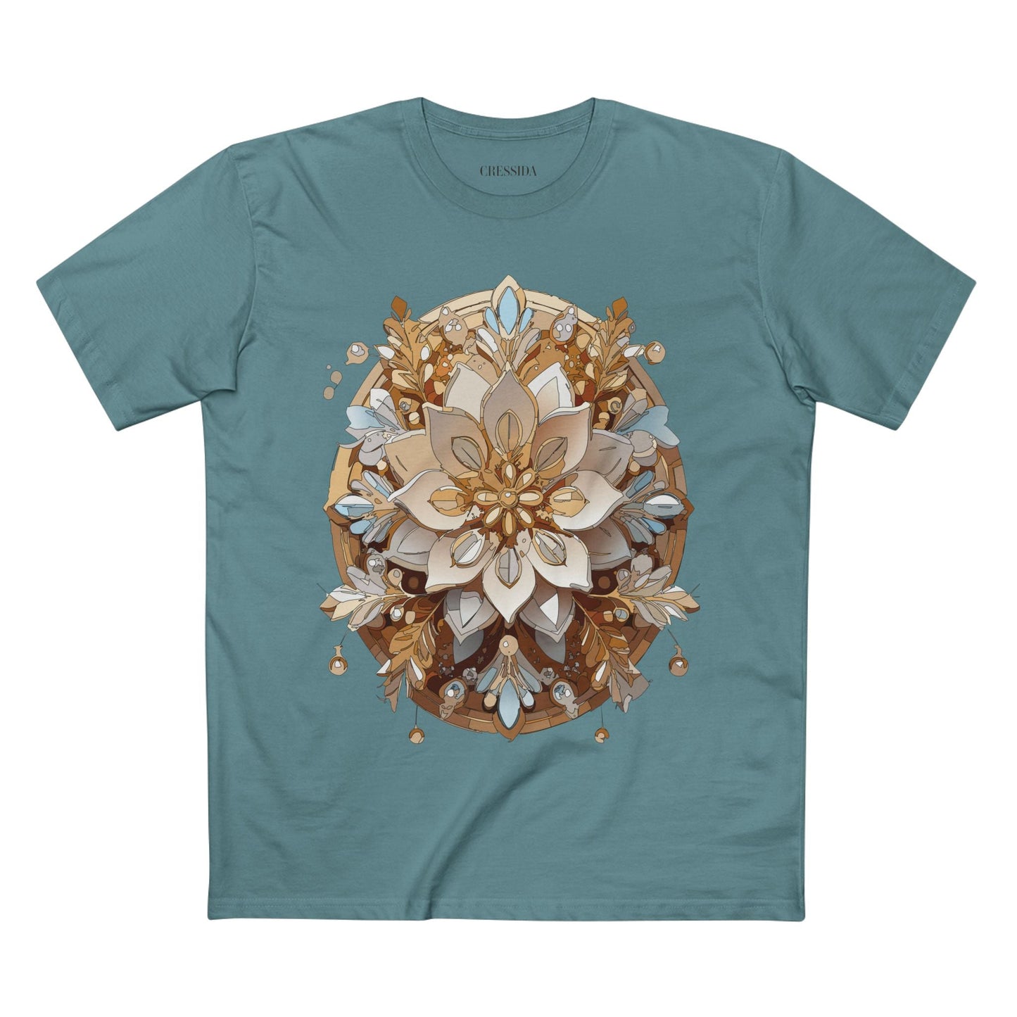 Floral Graphic T-Shirt Unisex 100 Cotton Art Design with Antique Flowers Tee 19