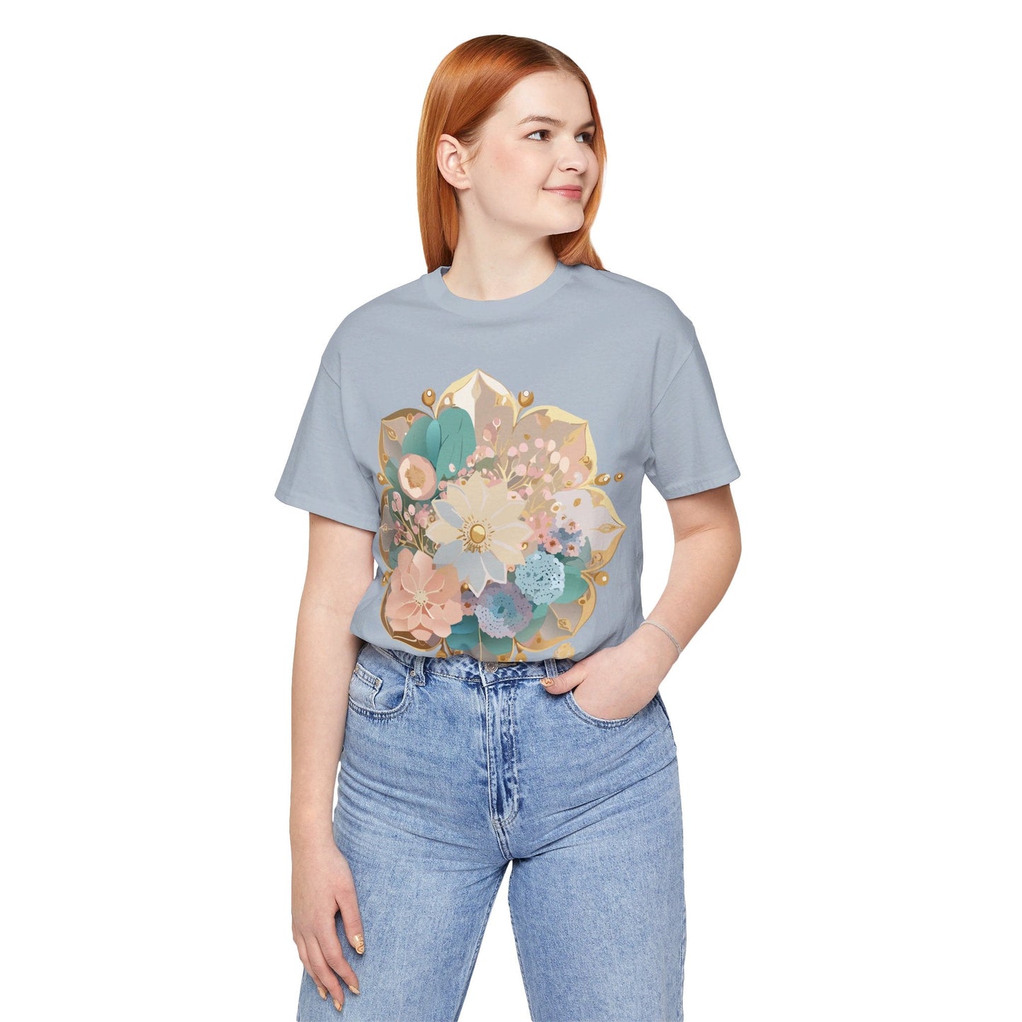 Mandala Graphic Unisex 100 Cotton Vintage Floral Artwork Tee 15
