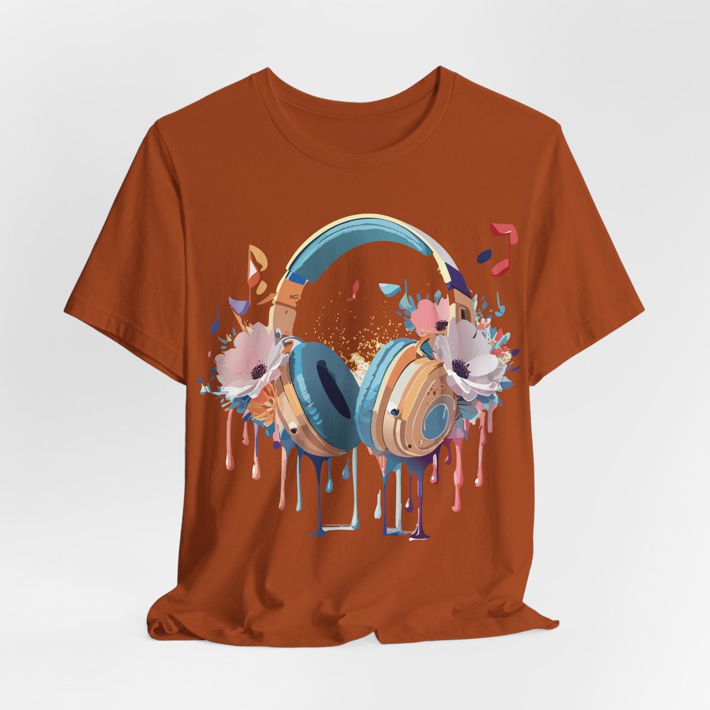 Music Graphic Unisex 100 Cotton Vintage Art with Musical Elements Tee 102