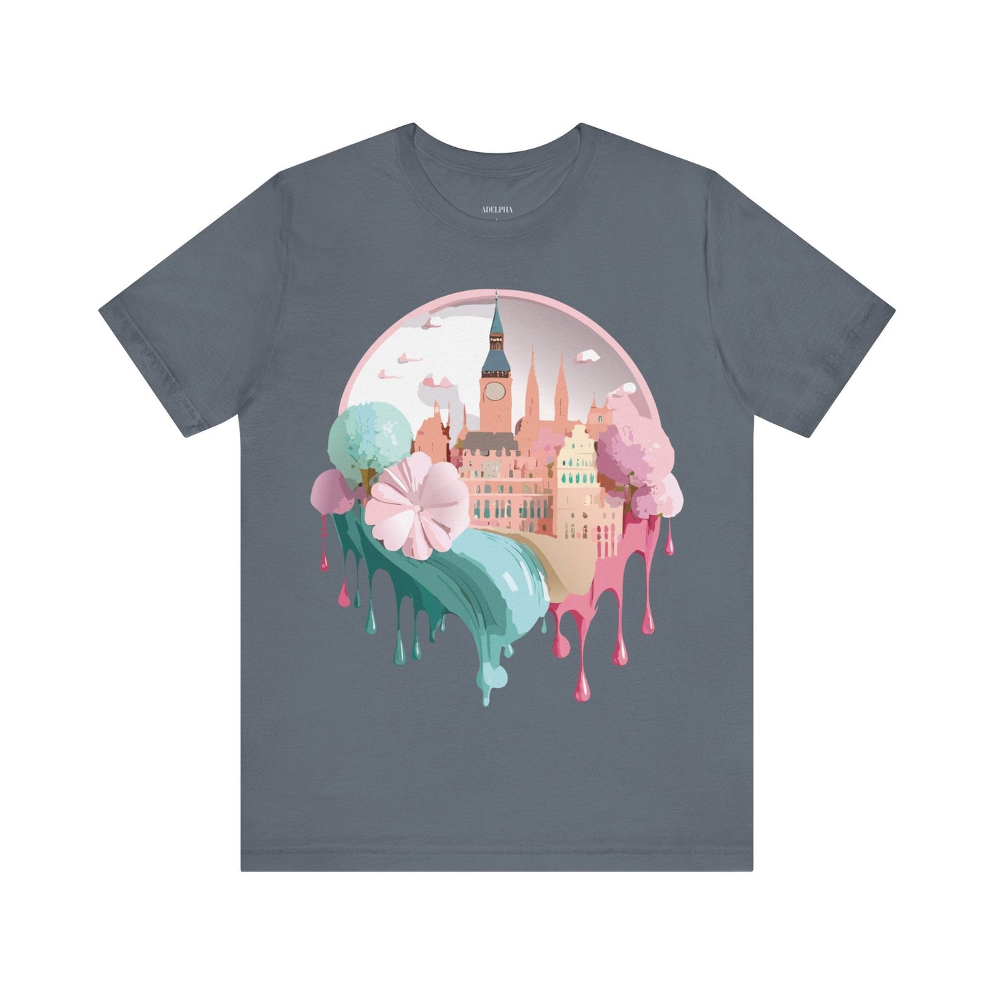 Prague Tourist Graphic Tee by Adelpha Unisex Vintage Style Short Sleeve Shirt Collection